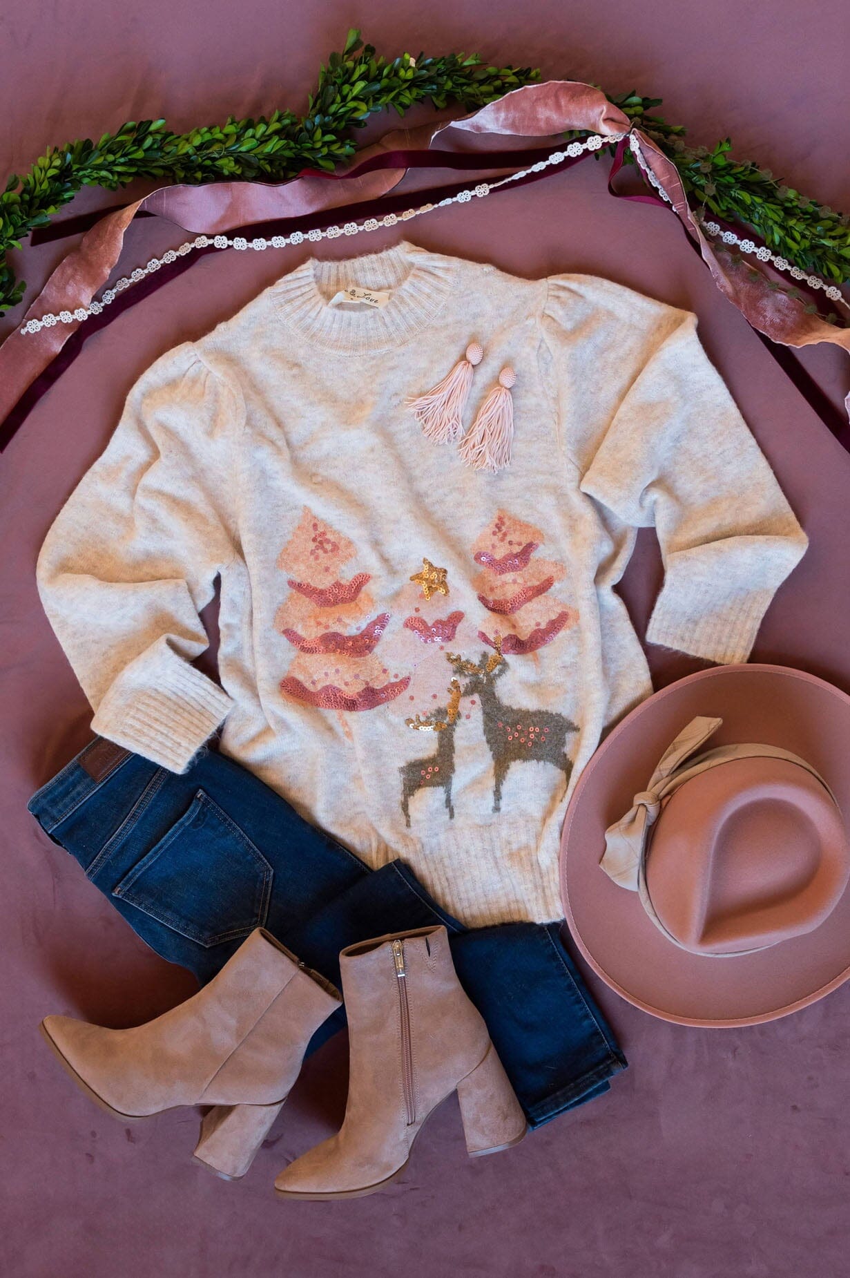 Vintage Christmas Modest Sweater Modest Dresses vendor-unknown