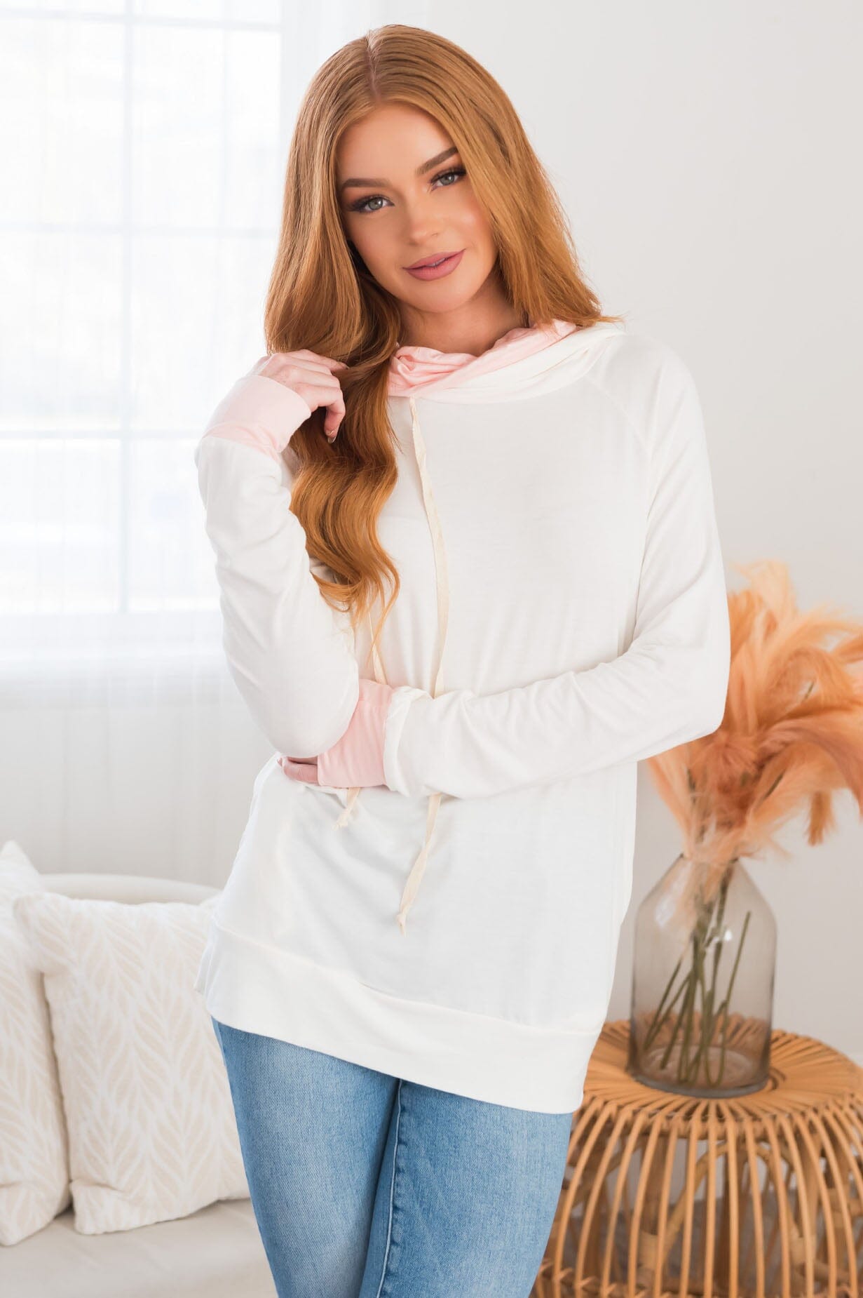 Great Abundance Modest Lightweight Hoodie Tops vendor-unknown
