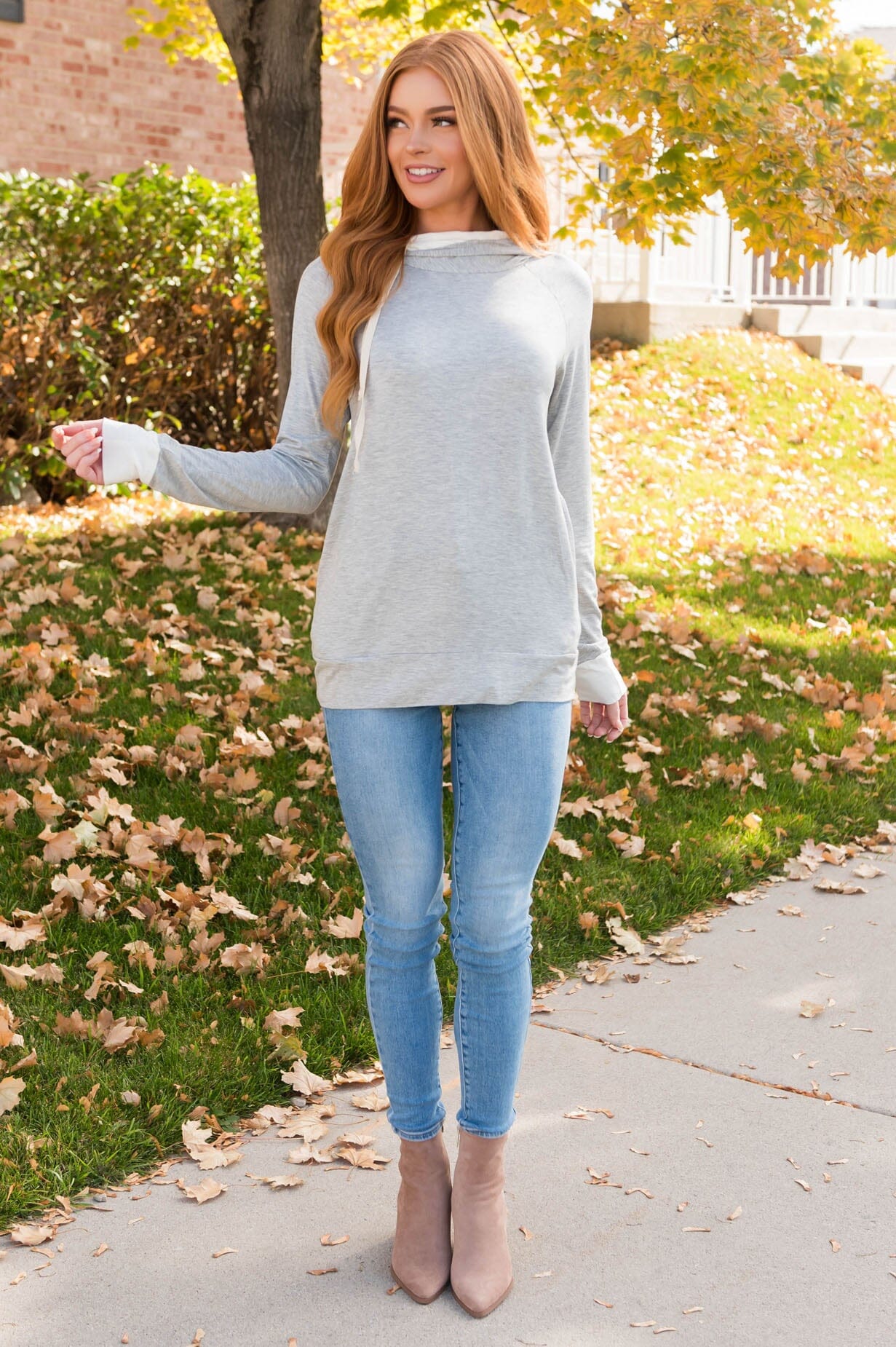 Great Abundance Modest Lightweight Hoodie Tops vendor-unknown