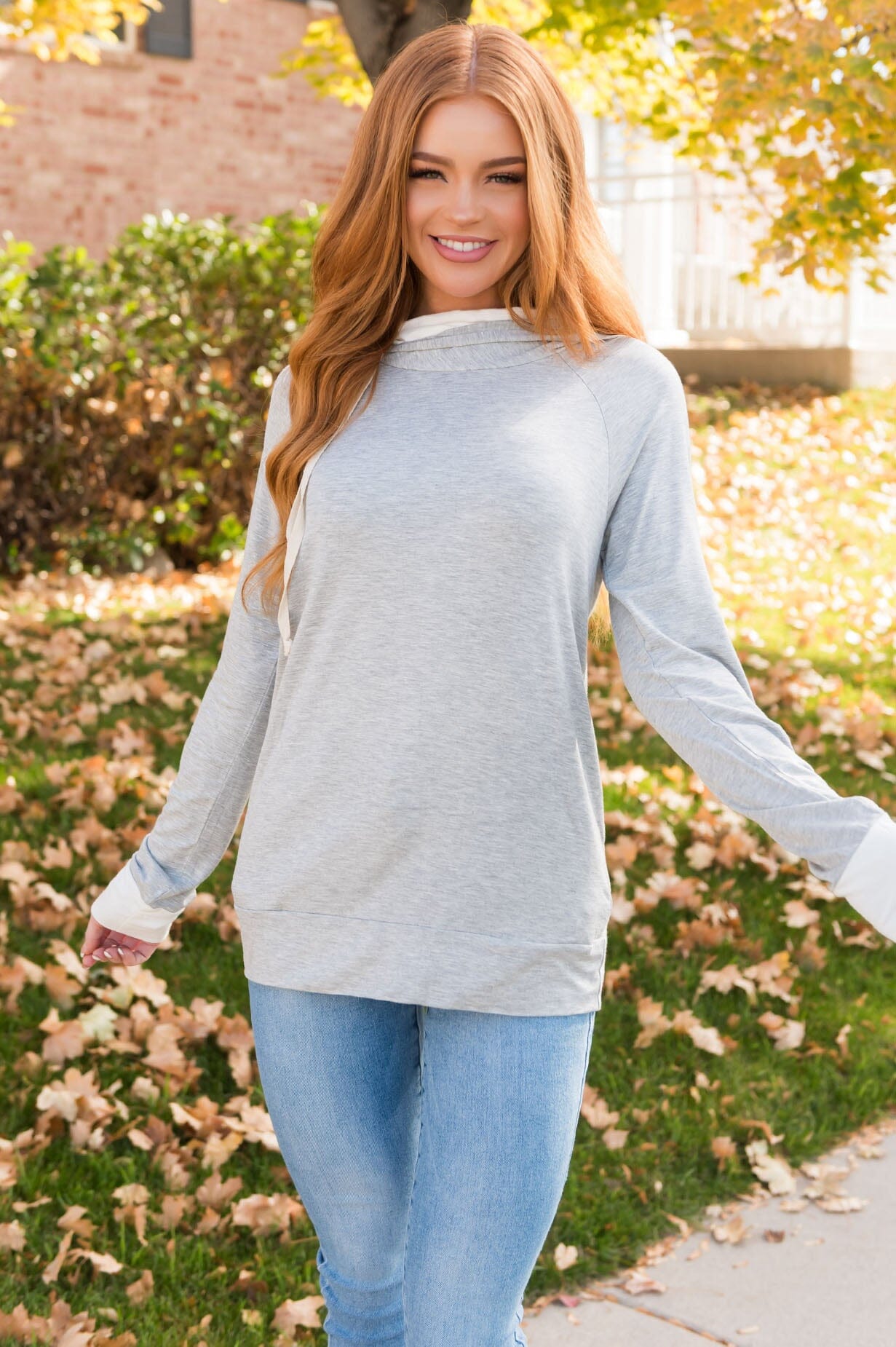 Great Abundance Modest Lightweight Hoodie Tops vendor-unknown