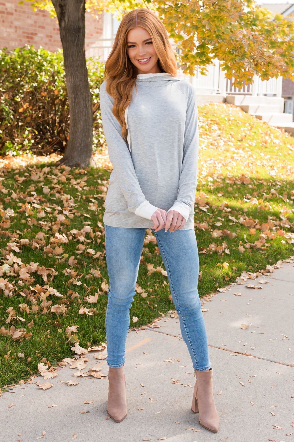 Great Abundance Modest Lightweight Hoodie Tops vendor-unknown