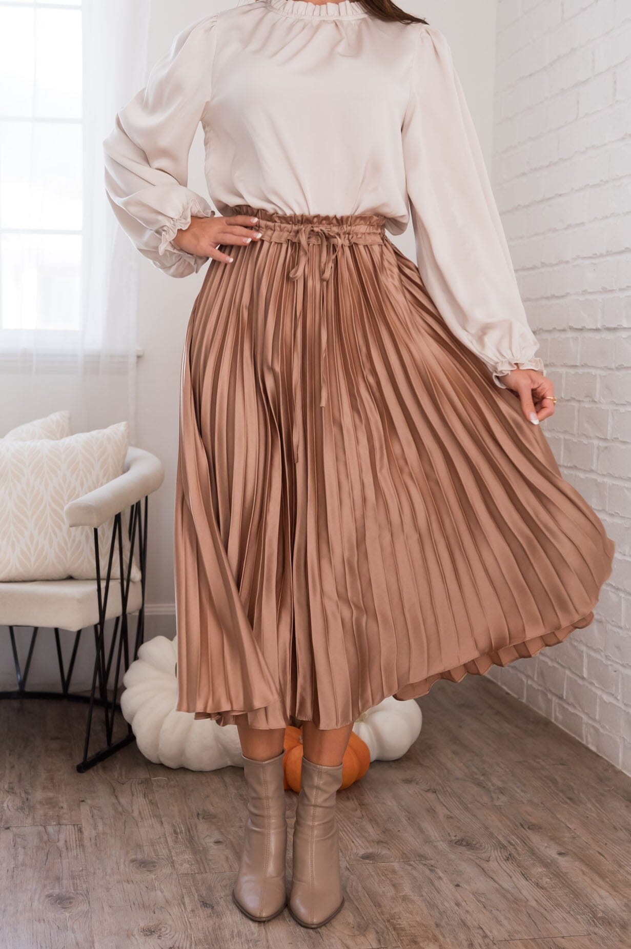 Delicate Does It Modest Pleated Skirt Skirts vendor-unknown