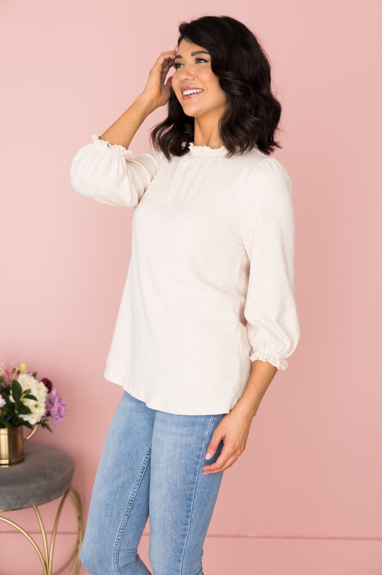 Beauty & Grace Lettuce Edge Top Modest Dresses vendor-unknown