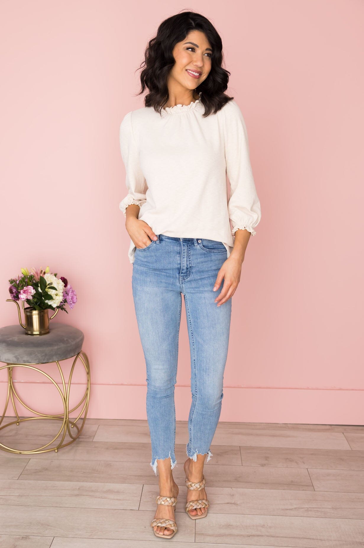 Beauty & Grace Lettuce Edge Top Modest Dresses vendor-unknown