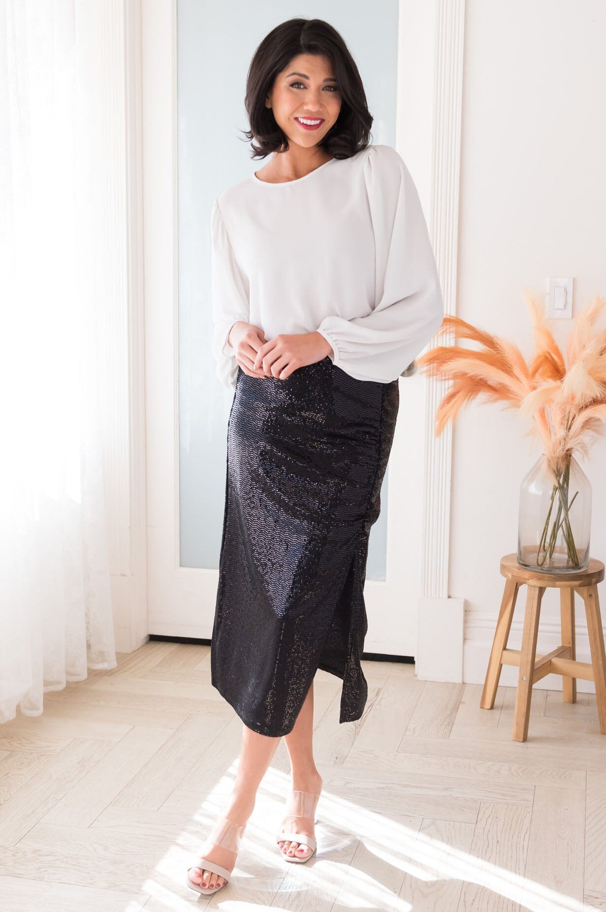 Shine Bright Modest Shimmer Skirt Modest Dresses vendor-unknown