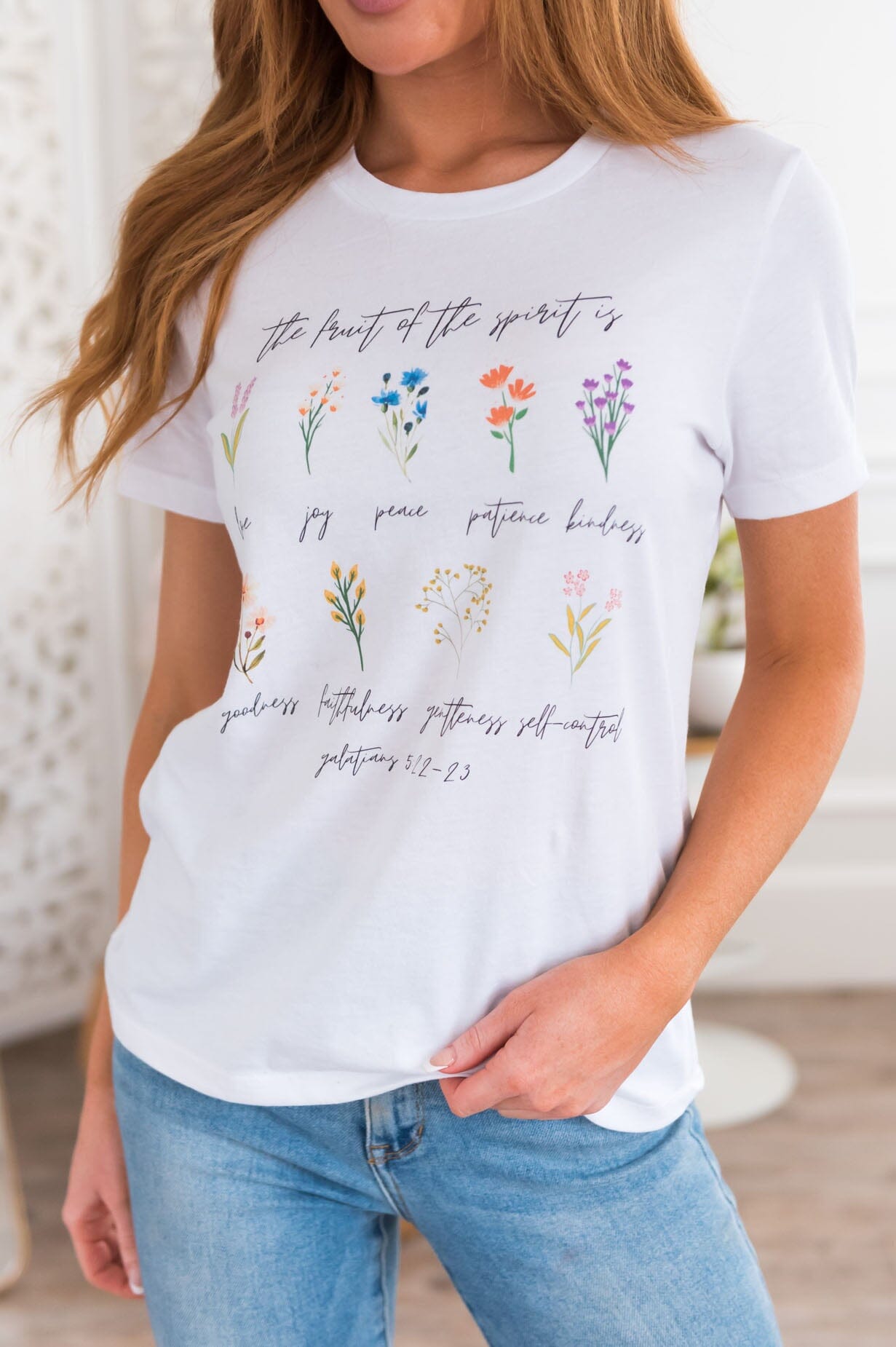 Happiness In Flowers Modest Tee Modest Dresses vendor-unknown