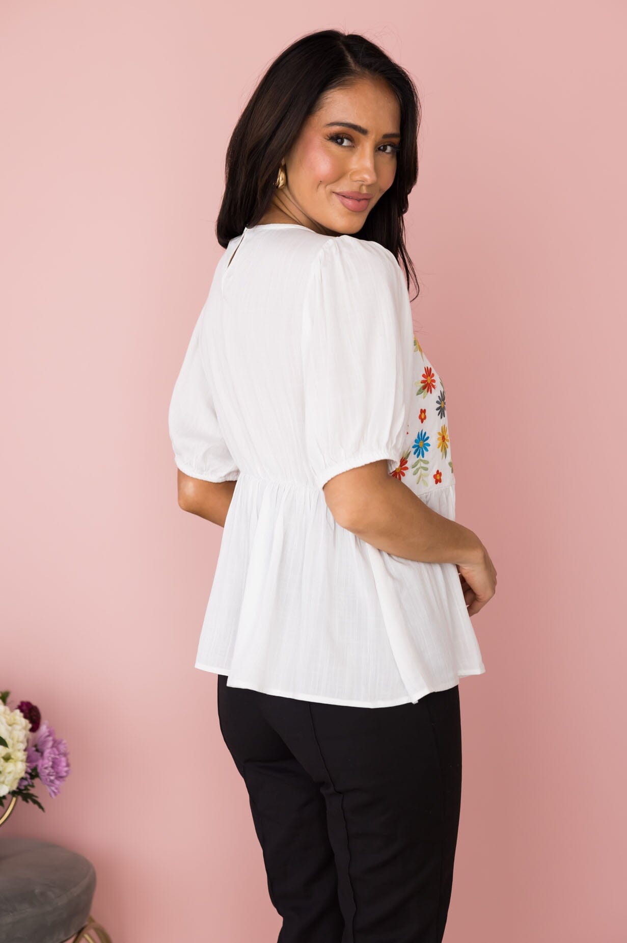 Field Of Daisies Floral Blouse Modest Dresses vendor-unknown