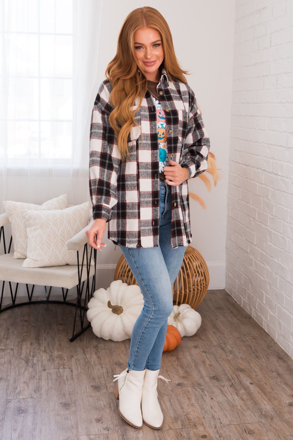 Livin' The Dream Modest Shacket Modest Dresses vendor-unknown