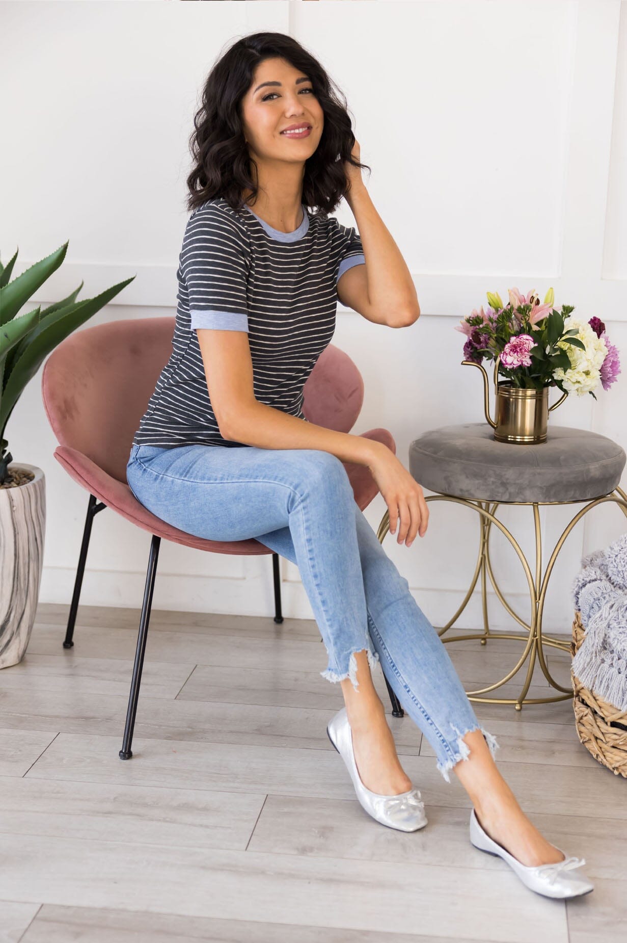 Wonderful Obsession Striped Top Tops vendor-unknown