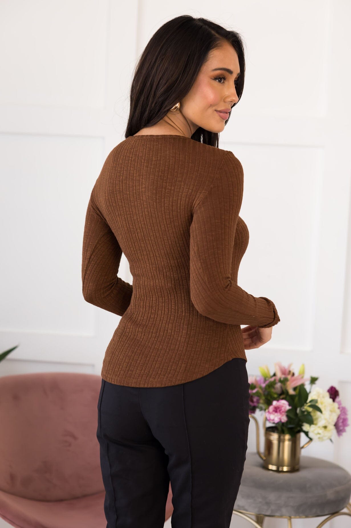 Happy & Humble Ribbed Top Modest Dresses vendor-unknown