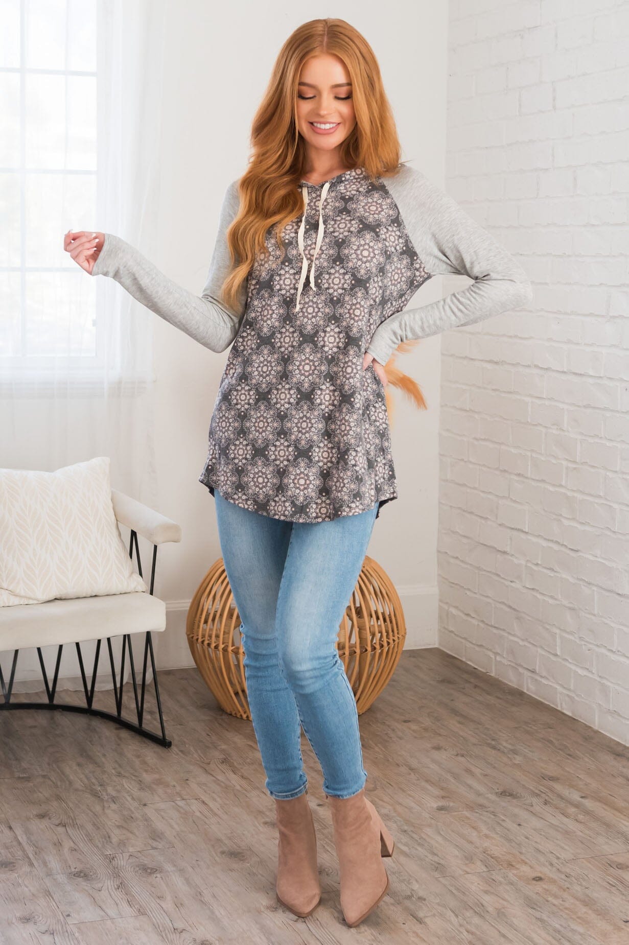 Searching For You Modest Lightweight Hoodie Tops vendor-unknown