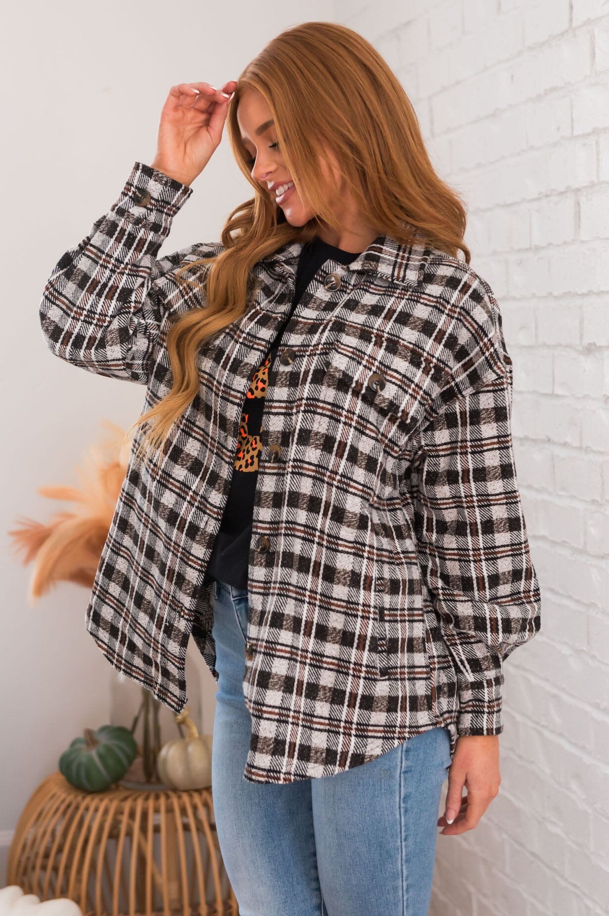 Forever Cozy Modest Plaid Jacket Modest Dresses vendor-unknown