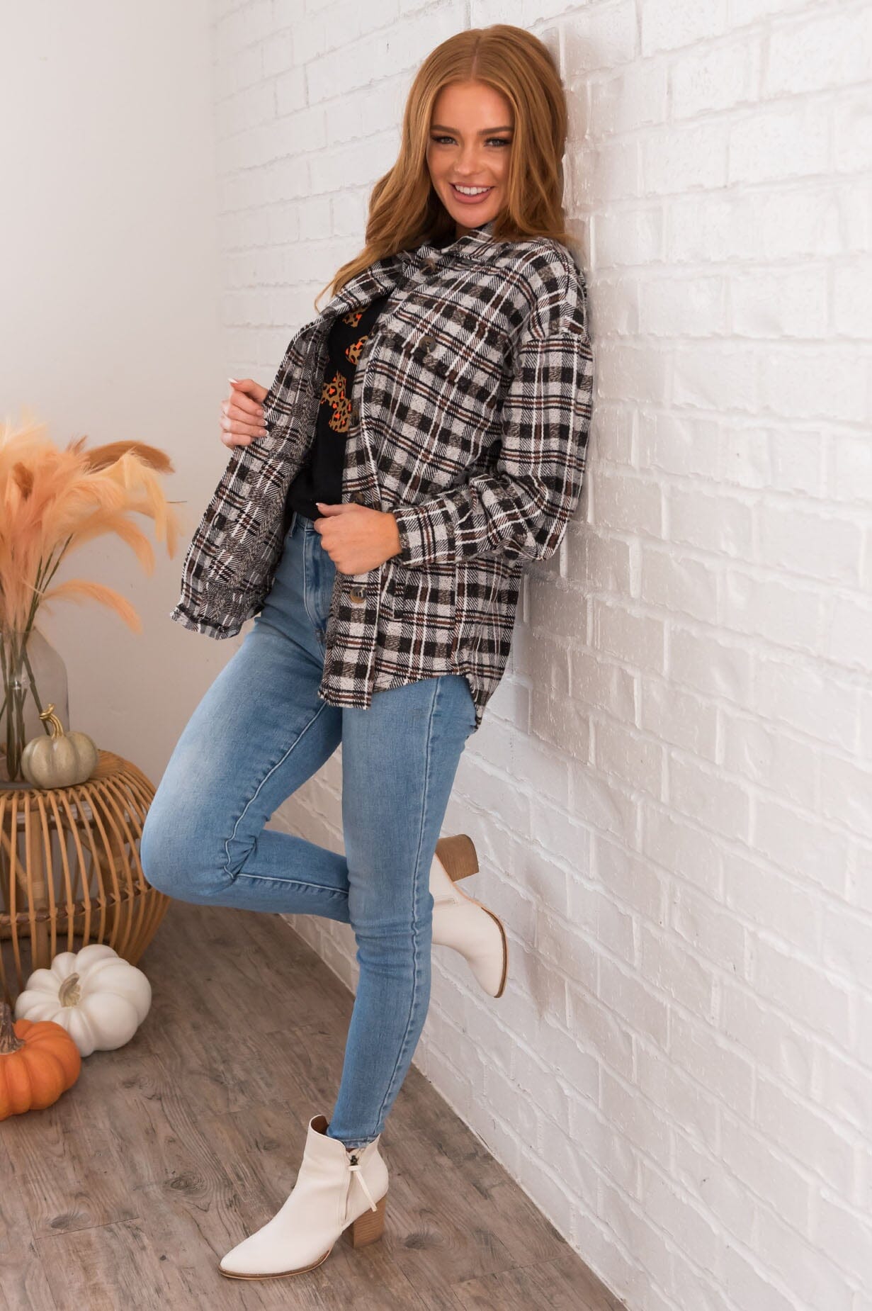 Forever Cozy Modest Plaid Jacket Modest Dresses vendor-unknown