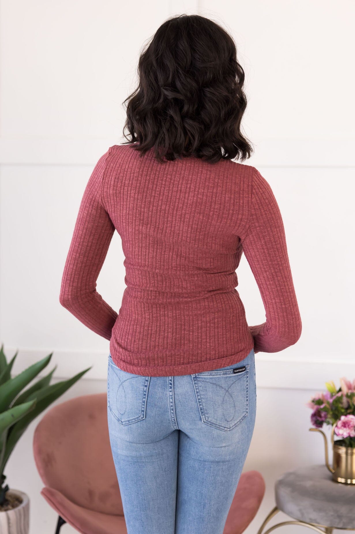 Happy & Humble Ribbed Top Modest Dresses vendor-unknown