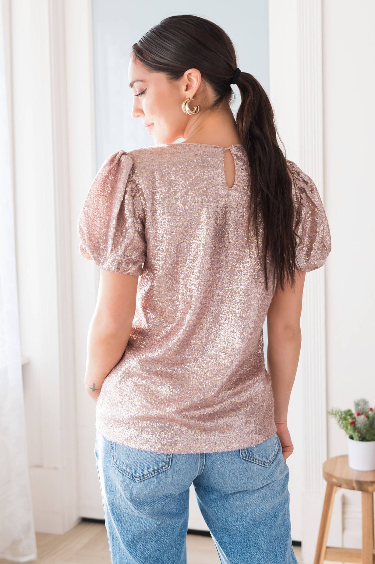 Be The Sparkle Sequin Blouse Modest Dresses vendor-unknown
