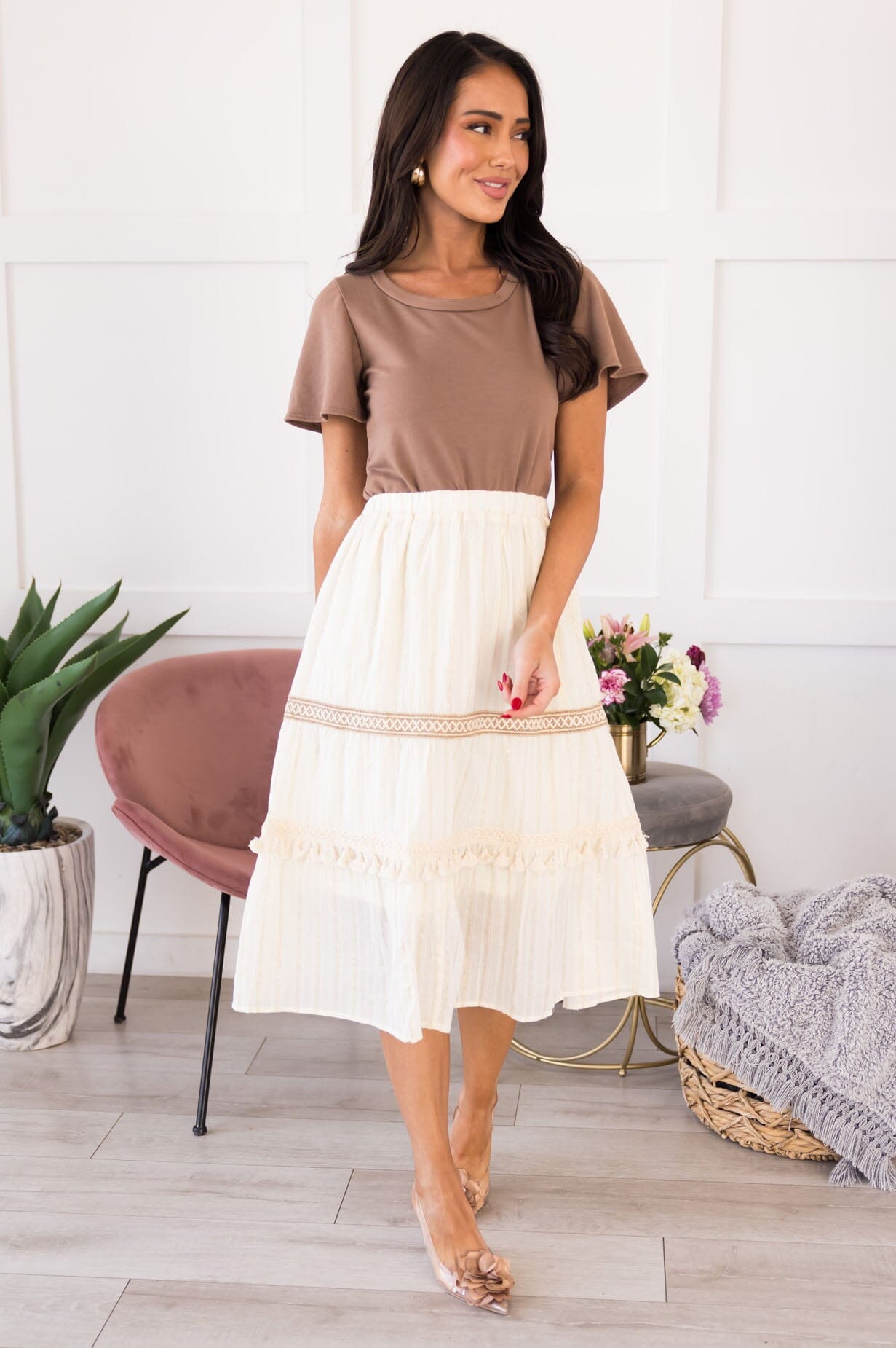 Natural Beauty Tassel Skirt Skirts vendor-unknown