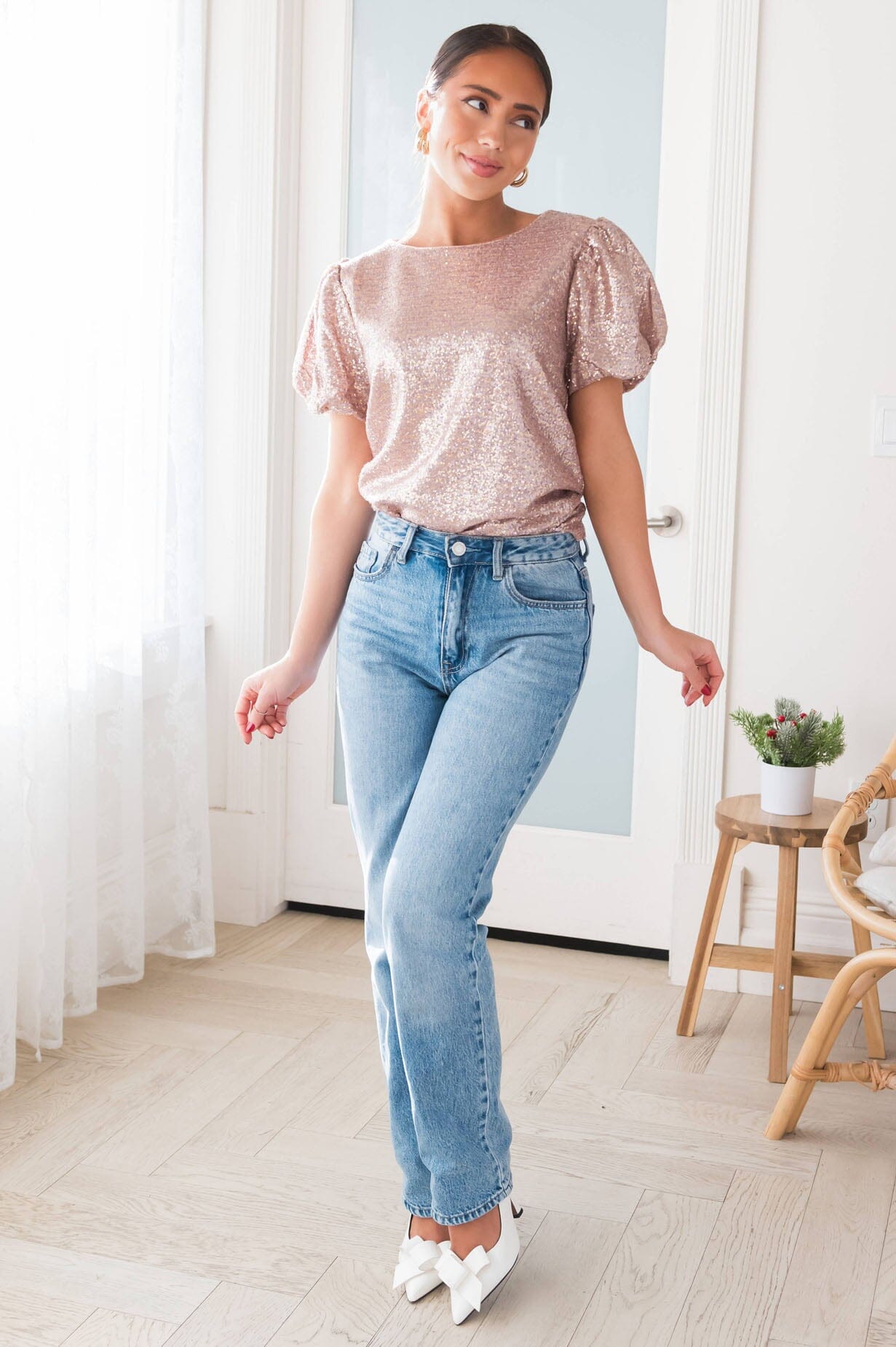 Be The Sparkle Sequin Blouse Modest Dresses vendor-unknown