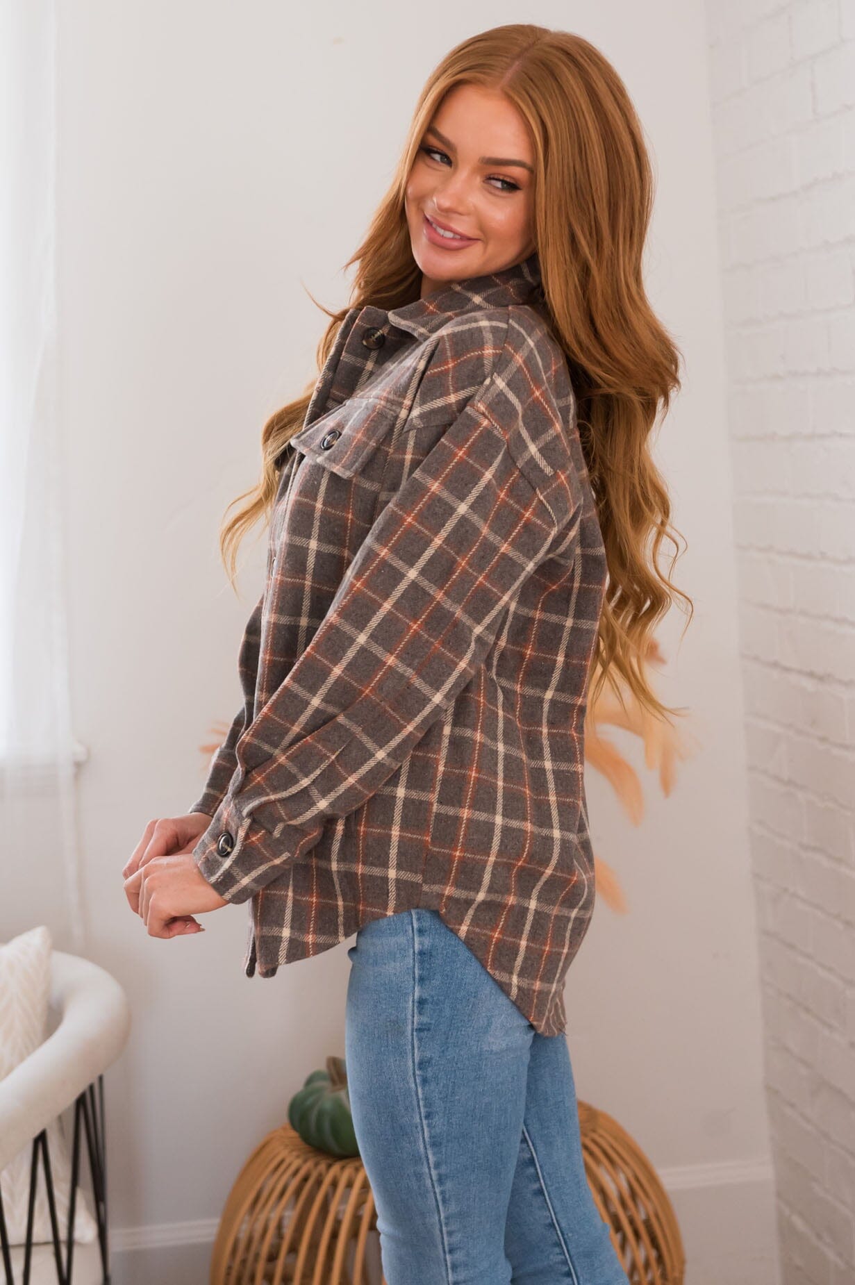 Forever Cozy Modest Plaid Jacket Modest Dresses vendor-unknown