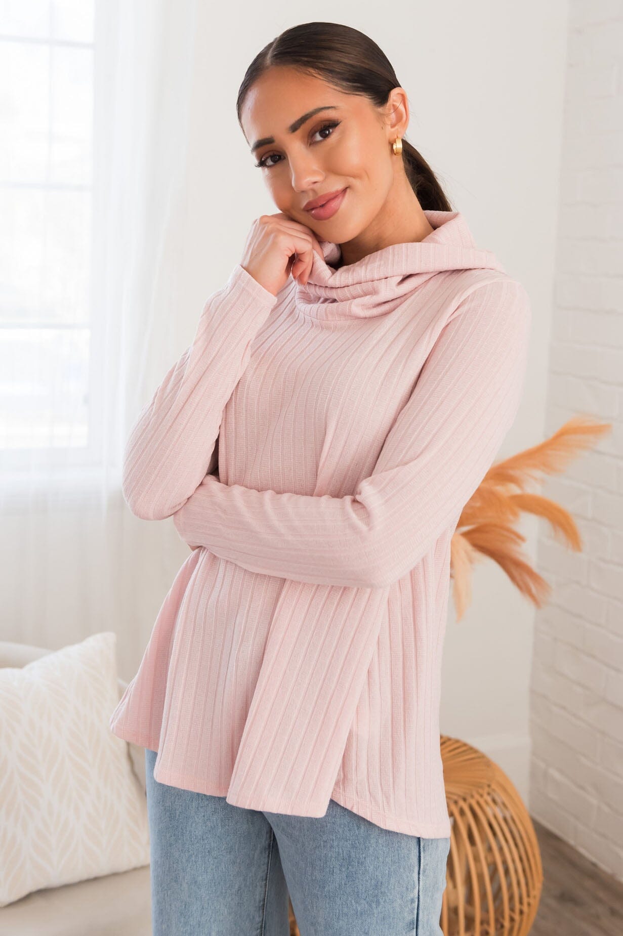Looking For Fun Modest Ribbed Sweater Modest Dresses vendor-unknown