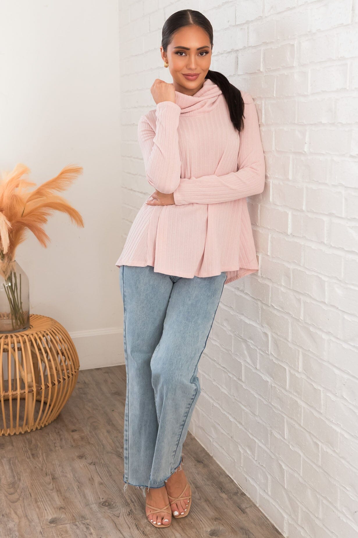 Looking For Fun Modest Ribbed Sweater Modest Dresses vendor-unknown