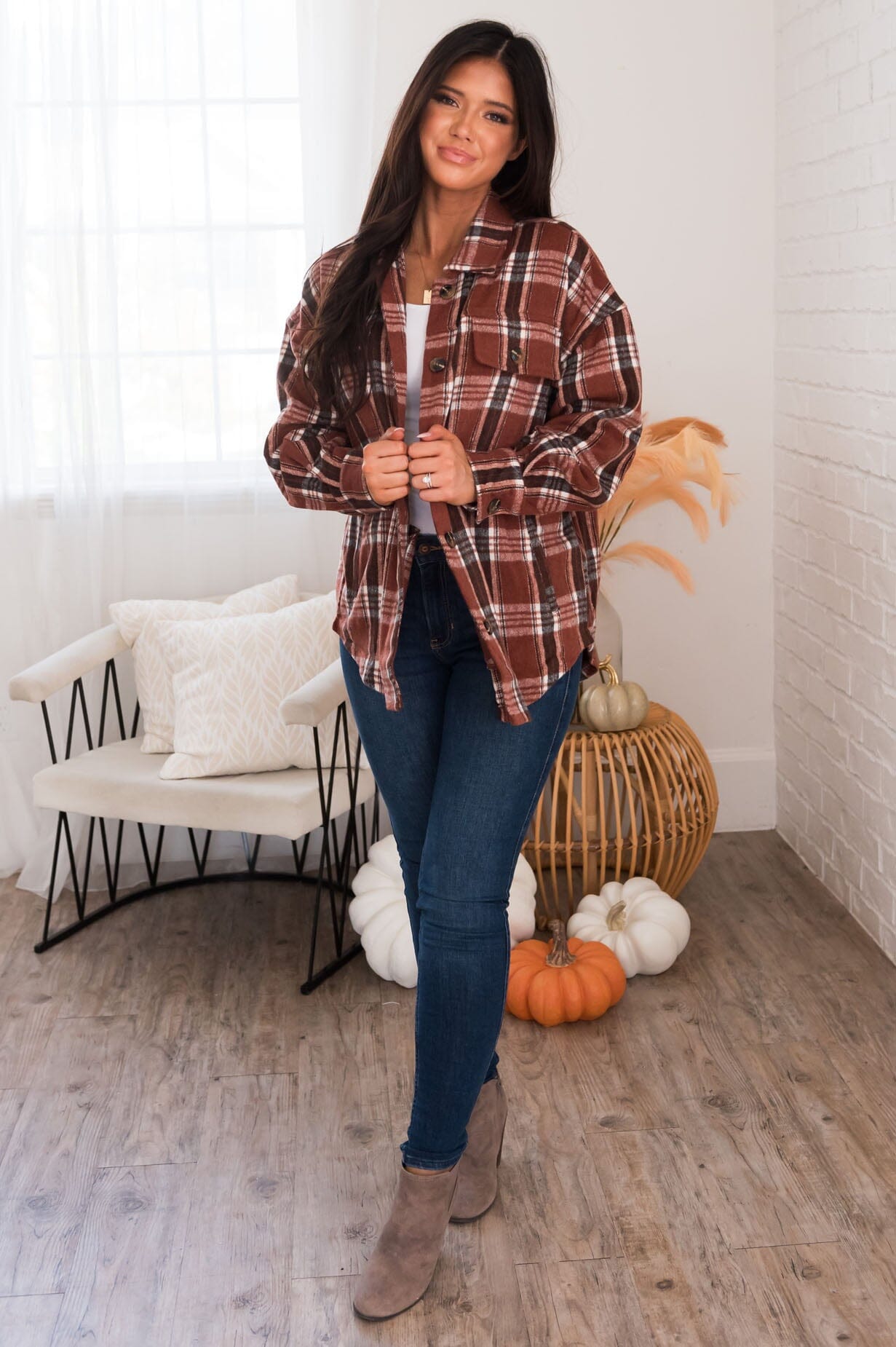 Forever Cozy Modest Plaid Jacket Modest Dresses vendor-unknown