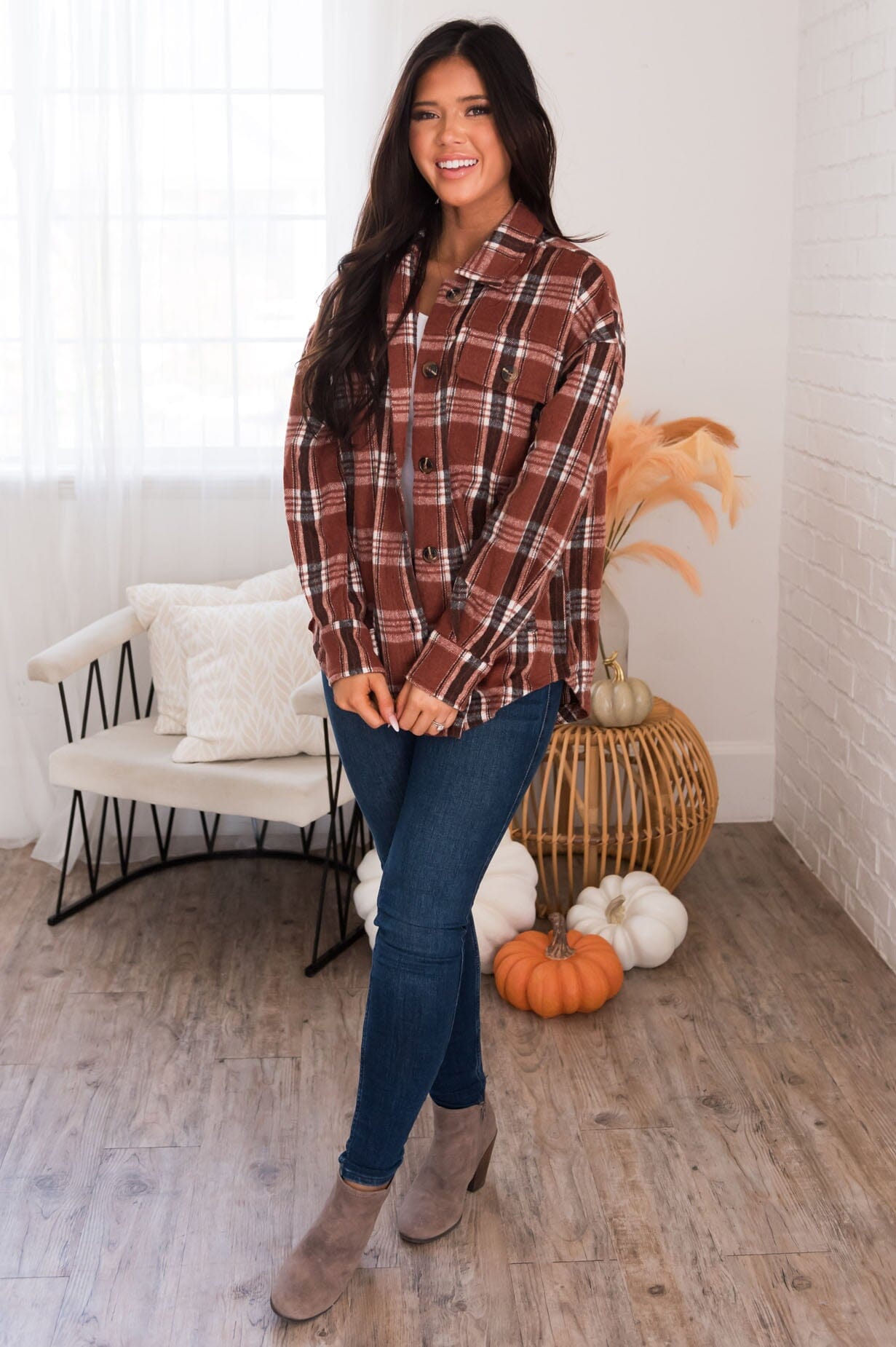 Forever Cozy Modest Plaid Jacket Modest Dresses vendor-unknown