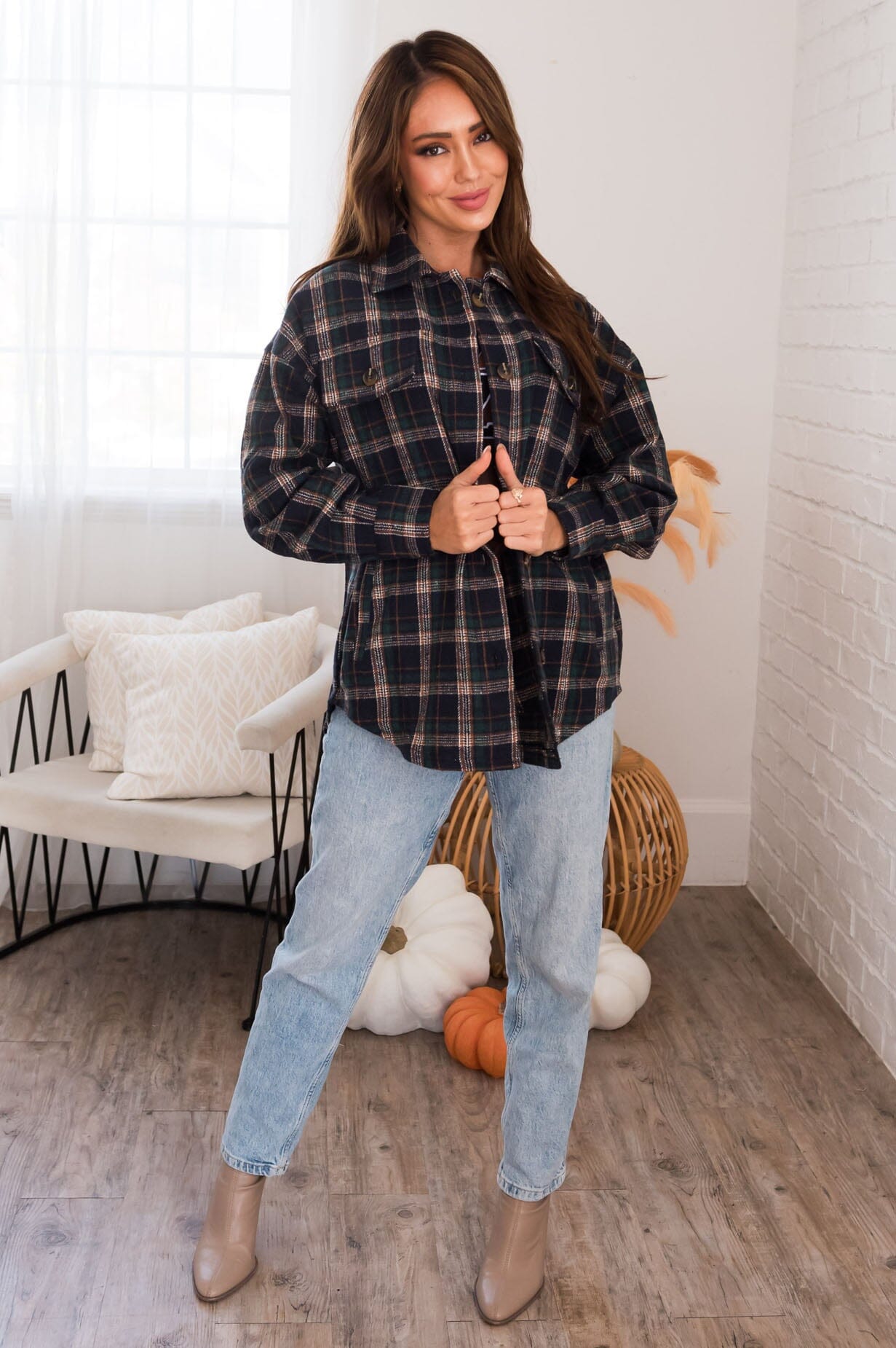 Forever Cozy Modest Plaid Jacket Modest Dresses vendor-unknown