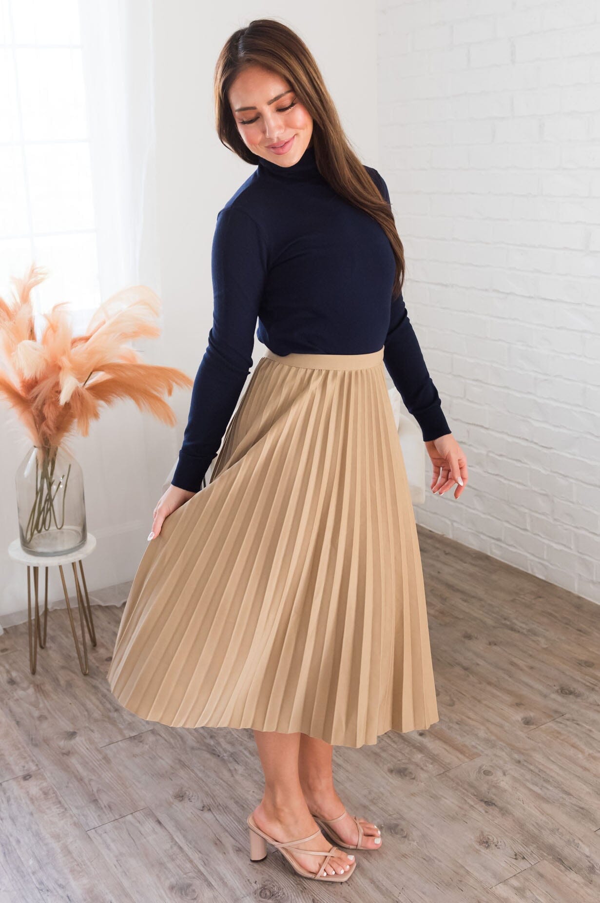 Searching For You Modest Pleat Skirt Skirts vendor-unknown