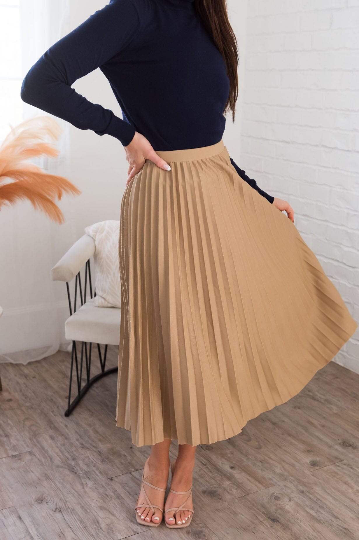 Searching For You Modest Pleat Skirt Skirts vendor-unknown