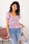 Lavender Fields Smocked Blouse Tops vendor-unknown 