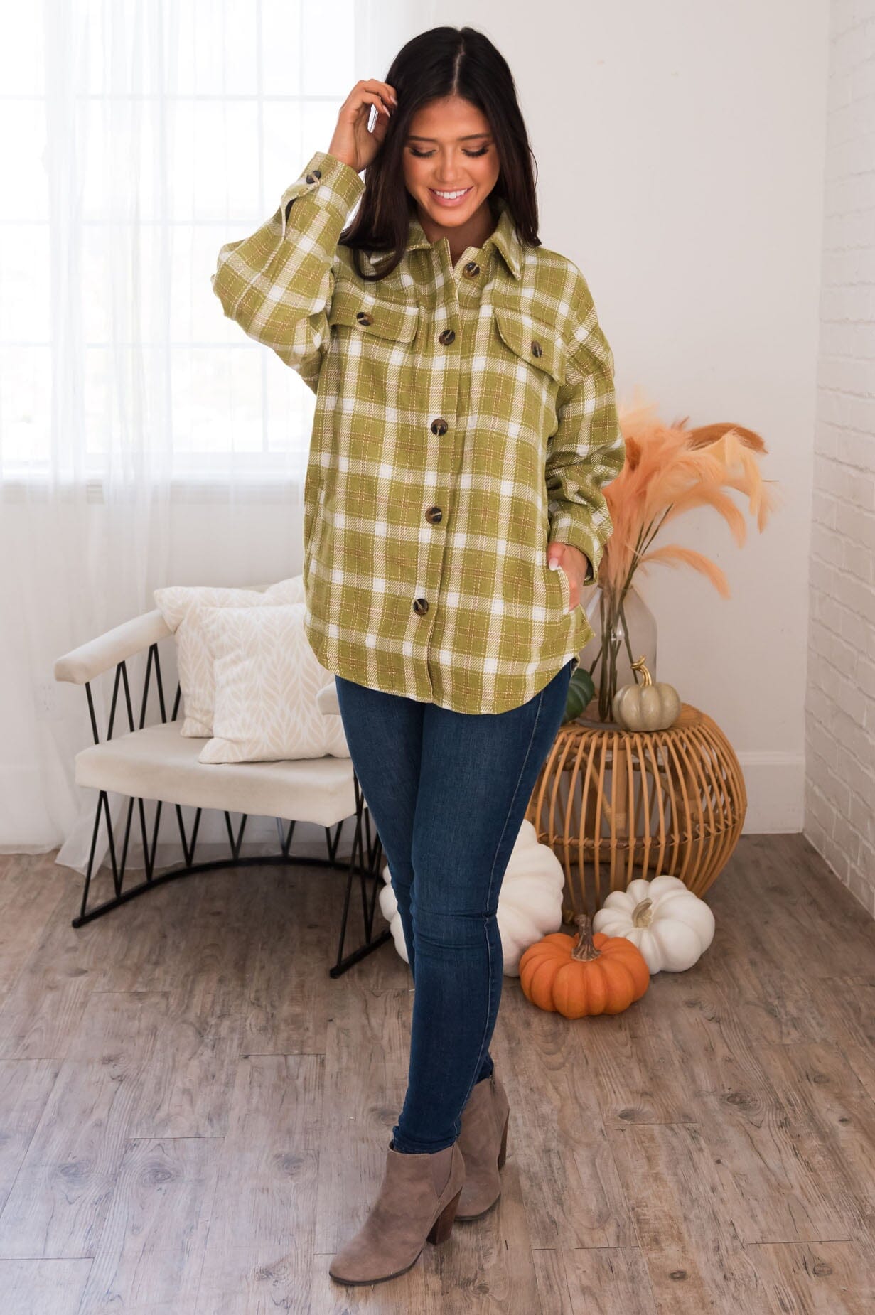 Forever Cozy Modest Plaid Jacket Modest Dresses vendor-unknown