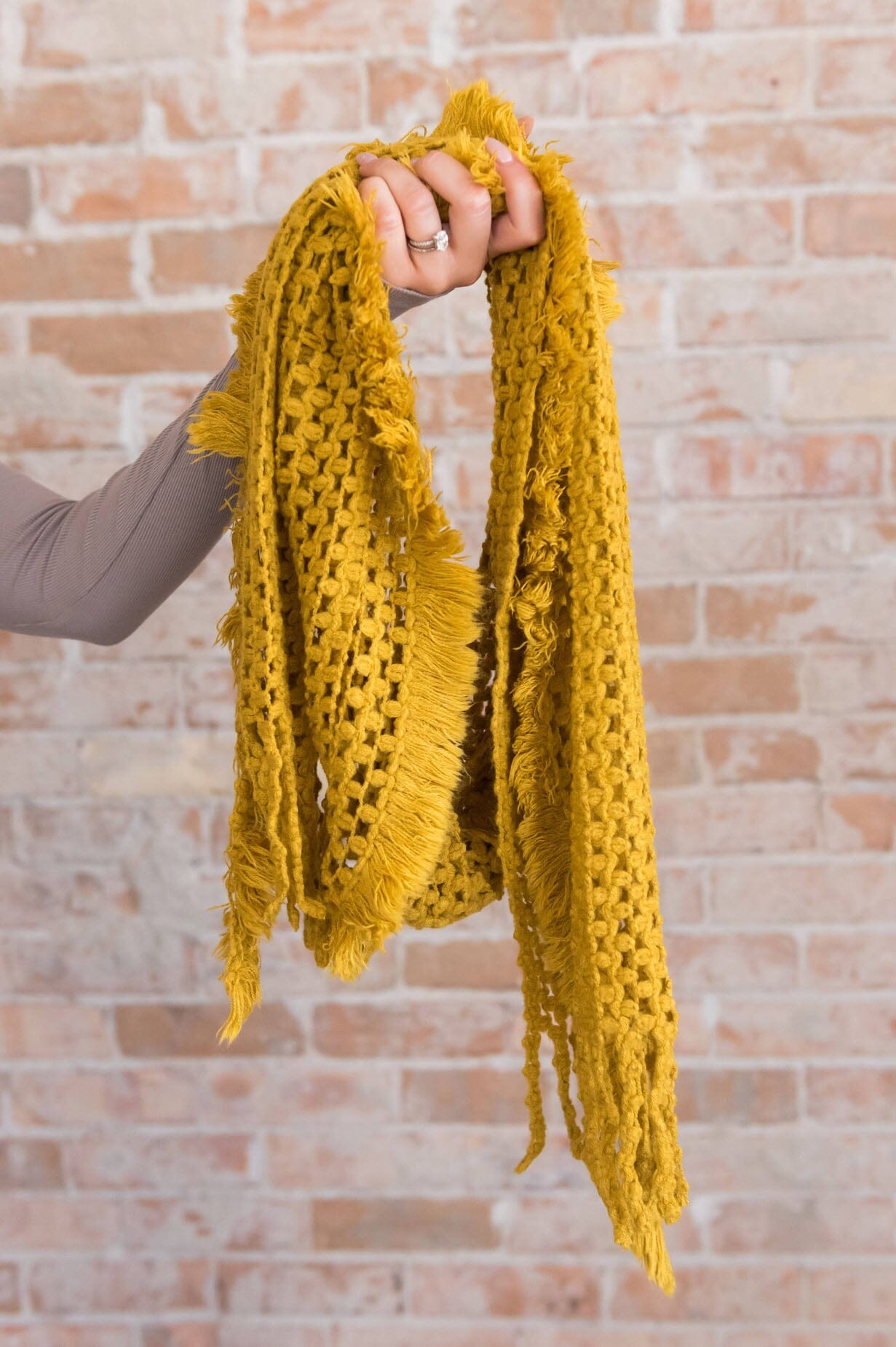 Very Merry Fringe Knit Scarf Accessories & Shoes Leto Accessories