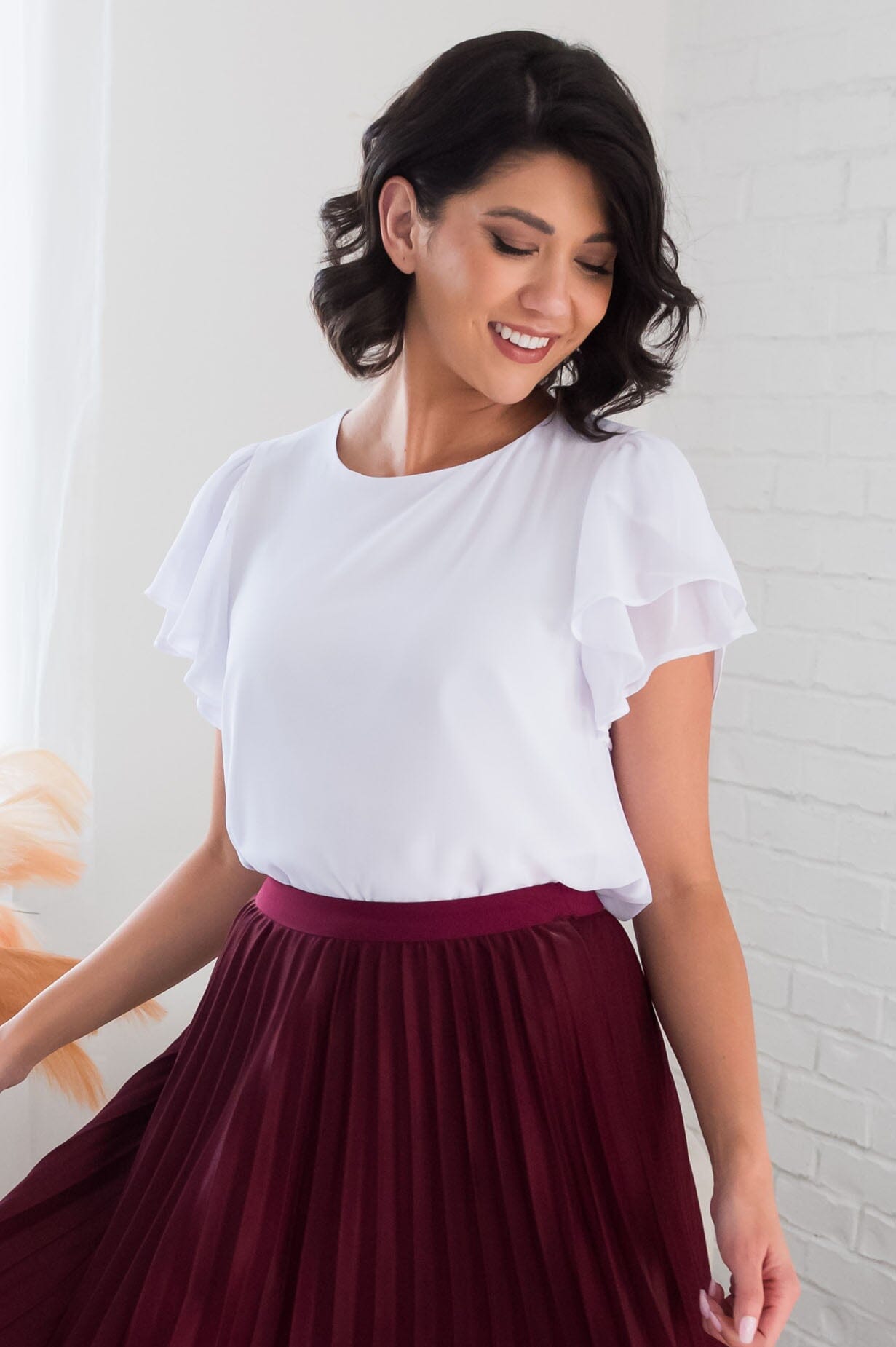 A Perfect Dream Modest Chiffon Top Tops vendor-unknown