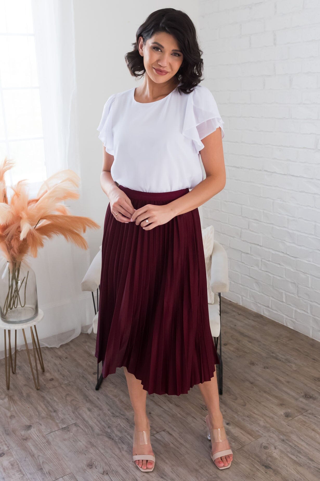 Searching For You Modest Pleat Skirt Skirts vendor-unknown