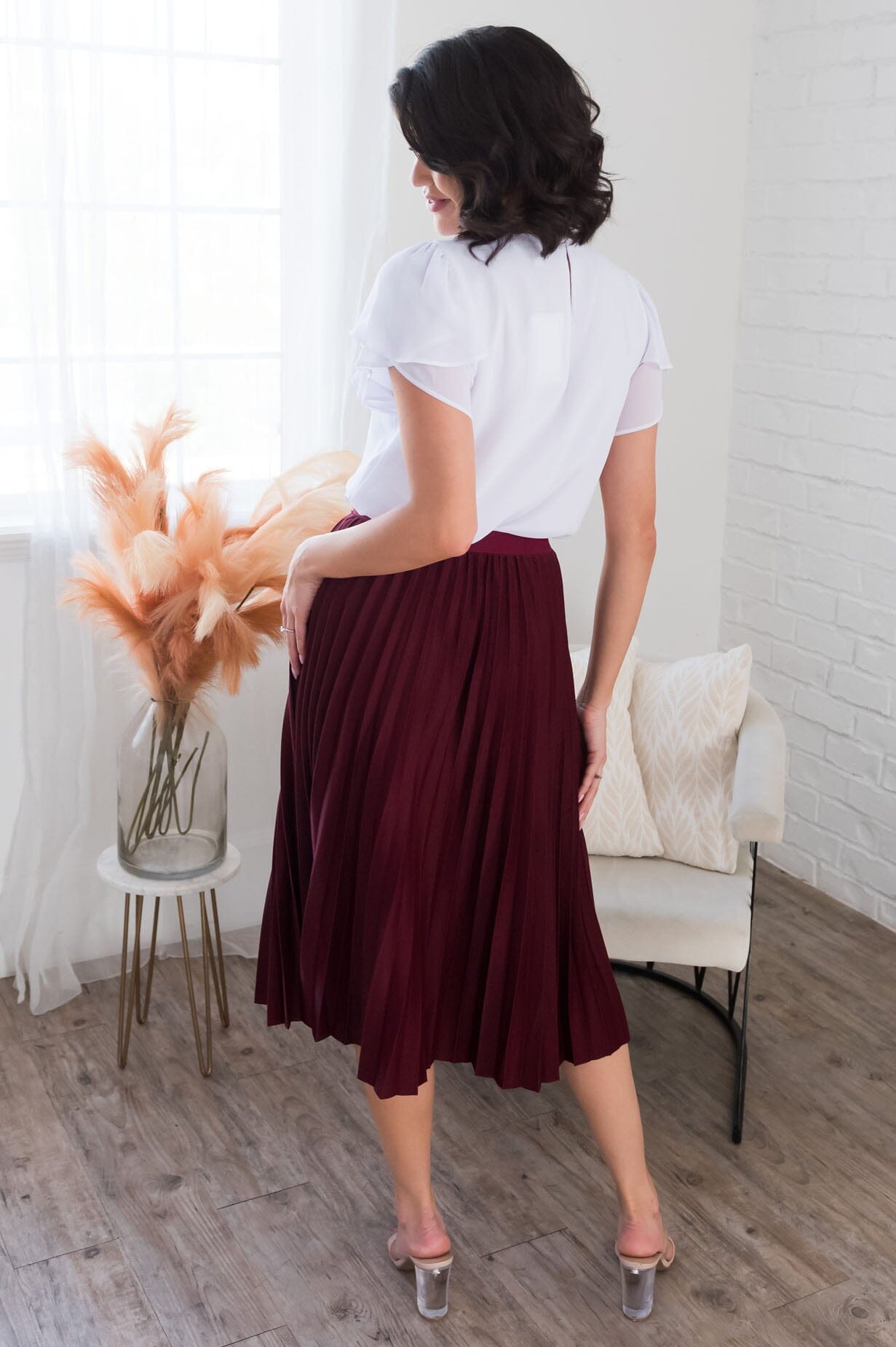 Searching For You Modest Pleat Skirt Skirts vendor-unknown