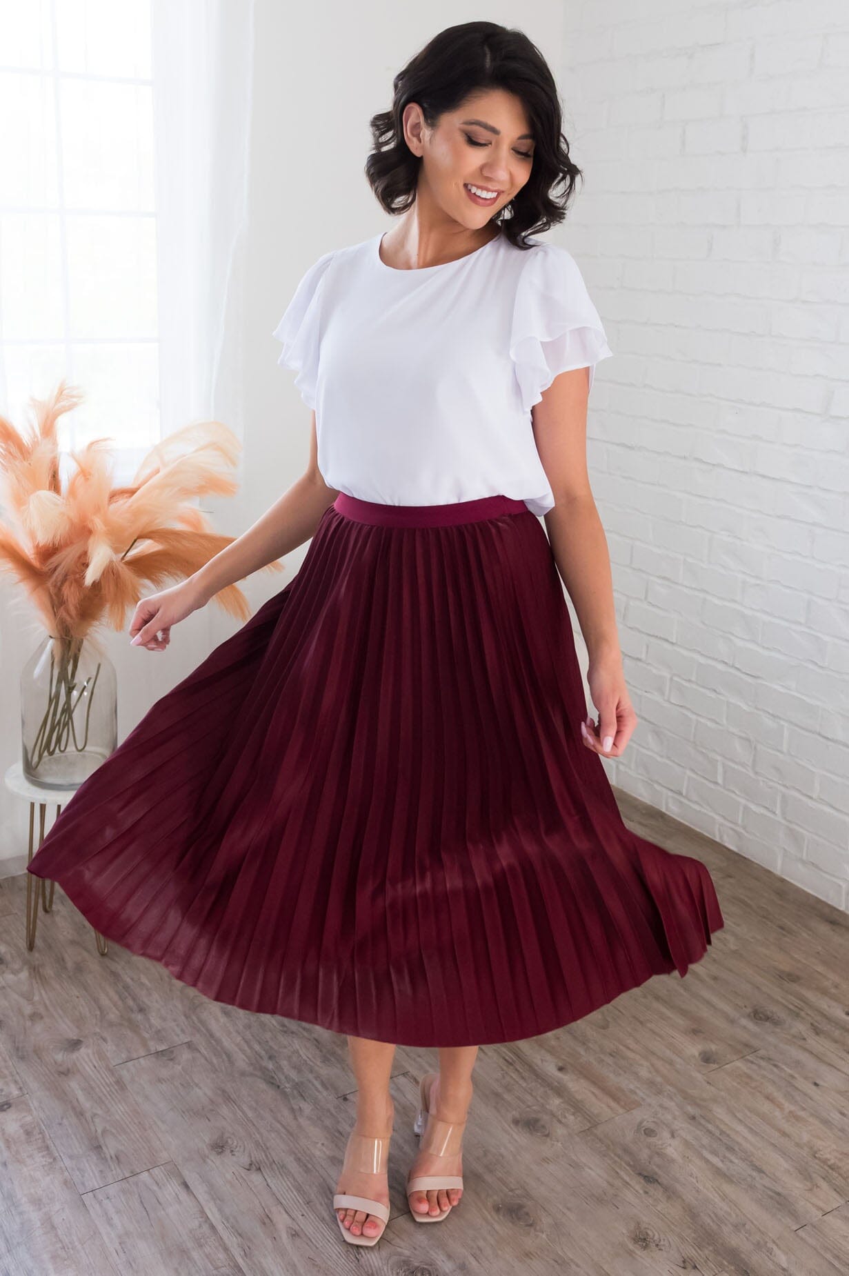 Searching For You Modest Pleat Skirt Skirts vendor-unknown