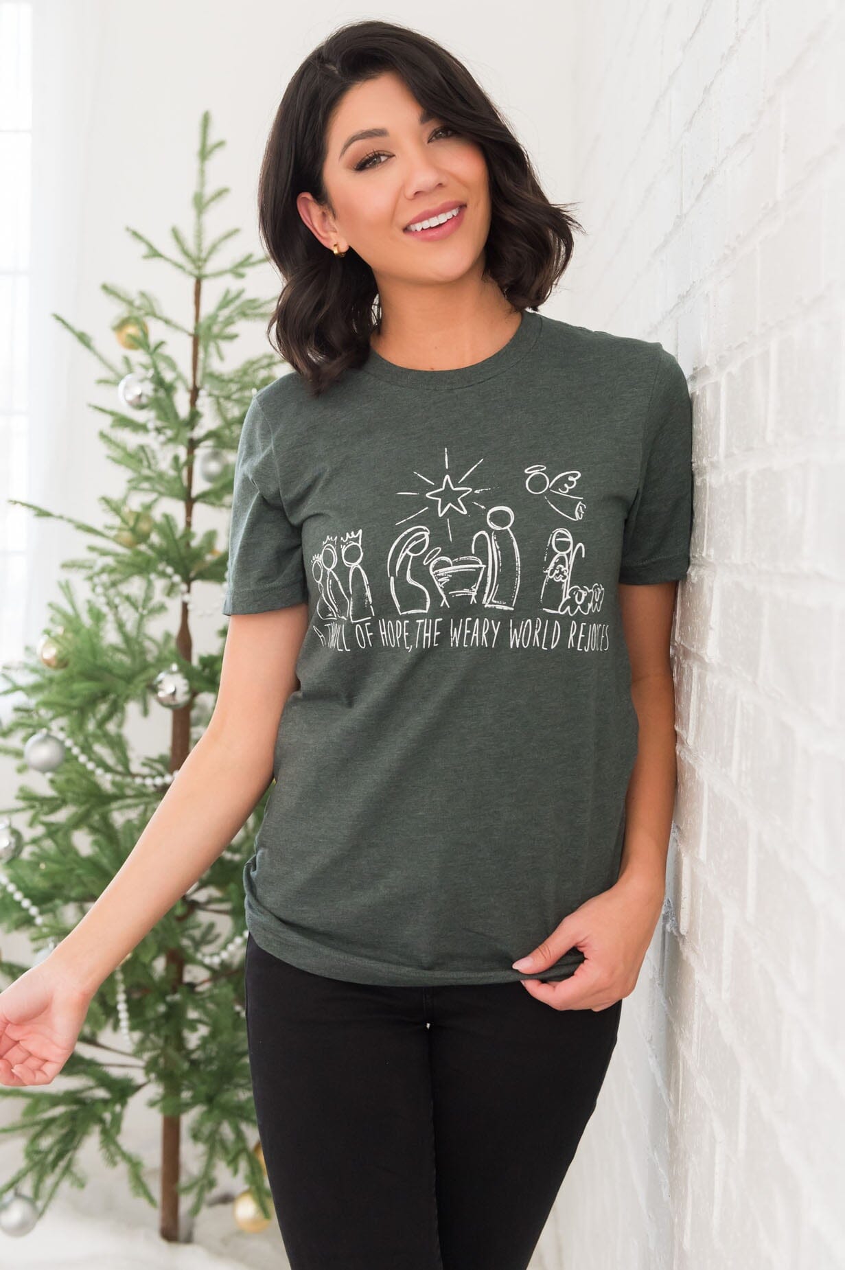 The World Rejoices Modest Graphic Tee Modest Dresses vendor-unknown