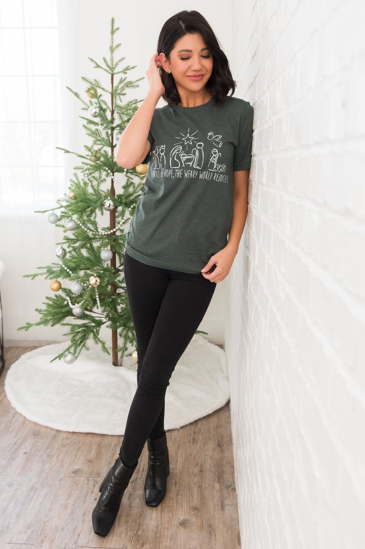 The World Rejoices Modest Graphic Tee Modest Dresses vendor-unknown