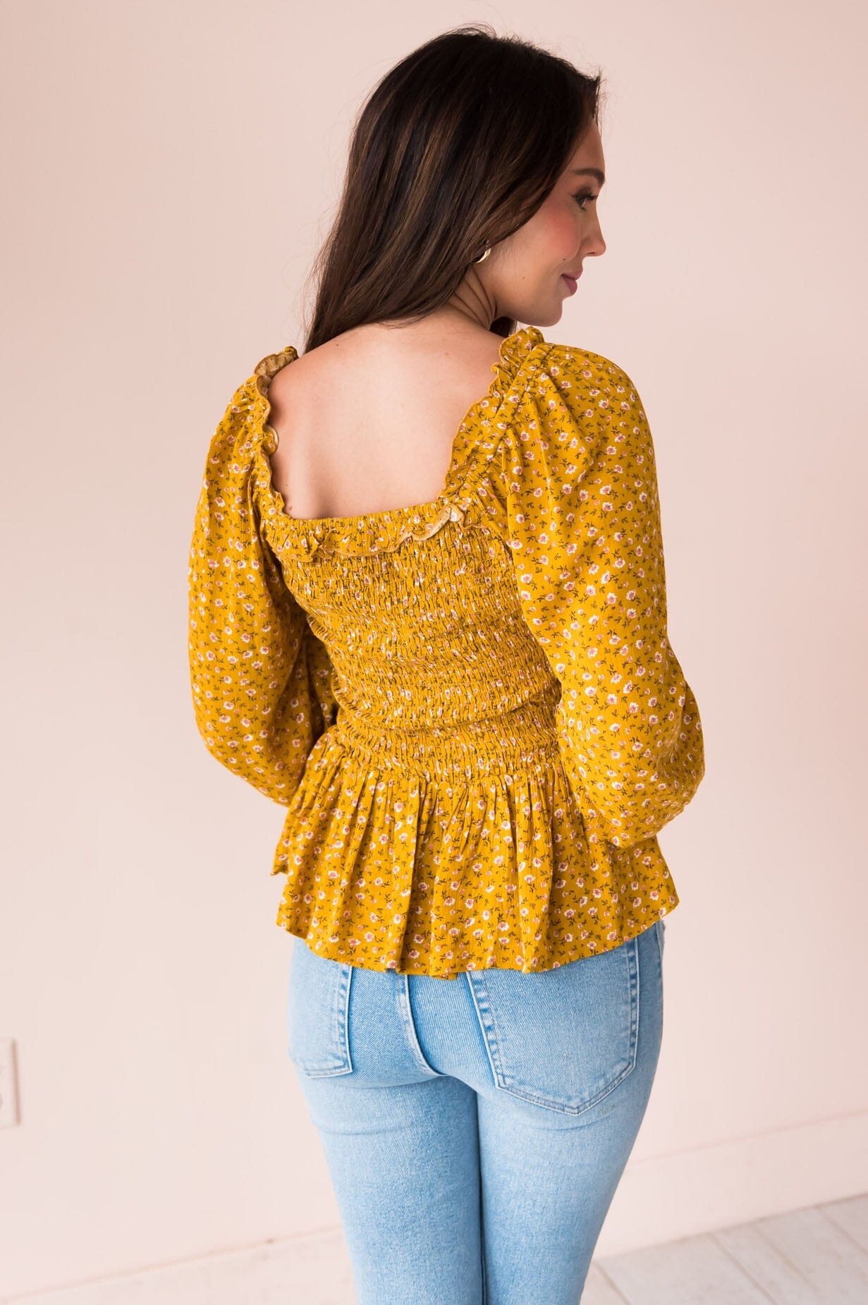 Happy & Carefree Modest Peplum Top Tops vendor-unknown