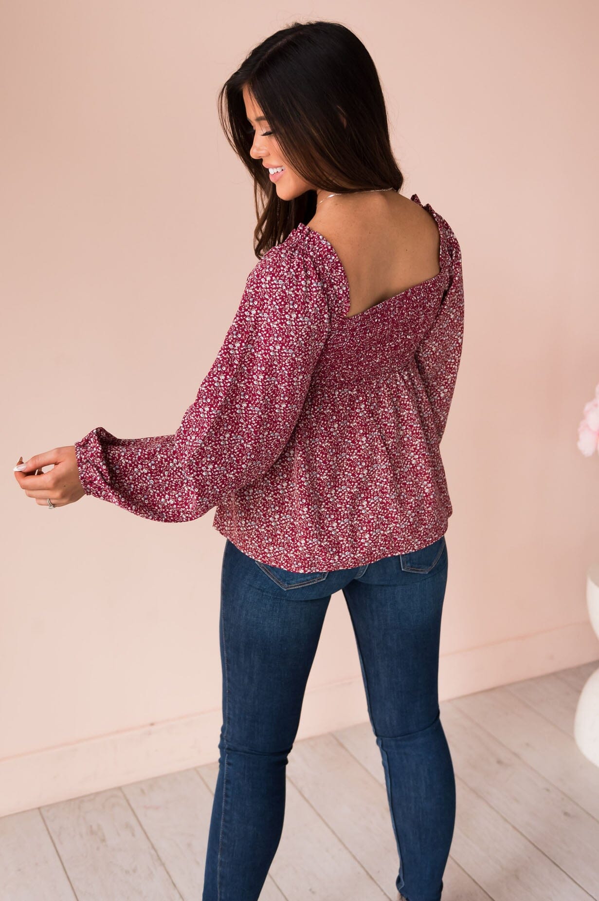 Heart To Heart Modest Peplum Top Tops vendor-unknown