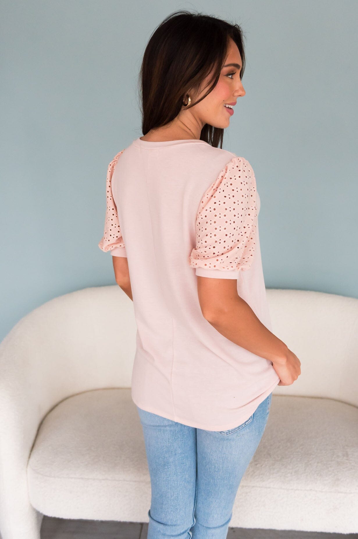 Instant Love Modest Bubble Sleeve Top Tops vendor-unknown