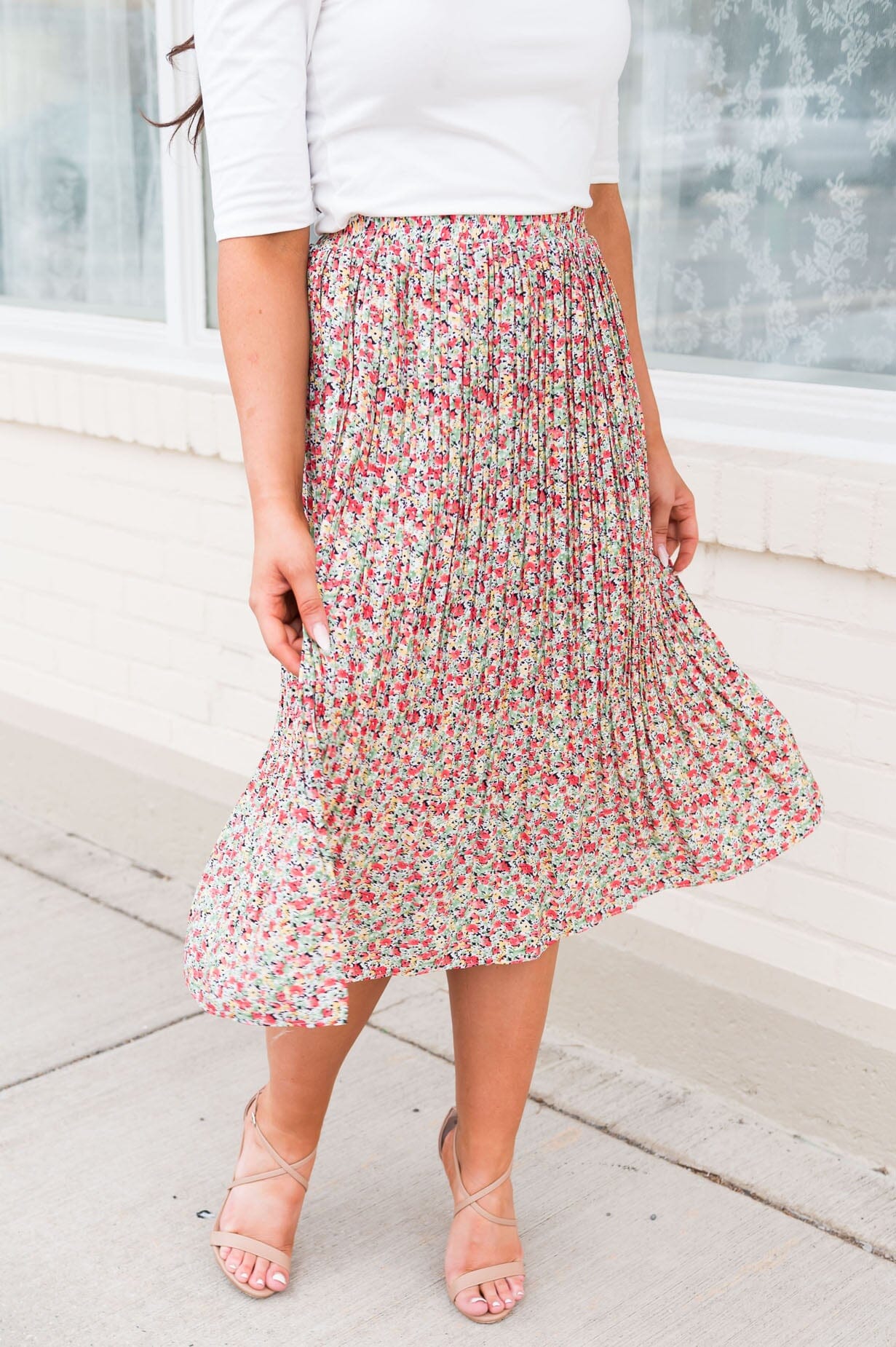 Always Blooming Modest Pleat Skirt Modest Dresses vendor-unknown
