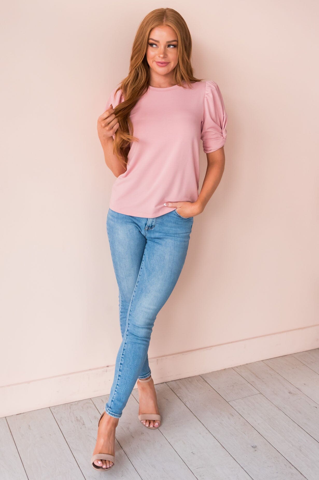 Lovely Skies Modest Puff Sleeve Top Modest Dresses vendor-unknown