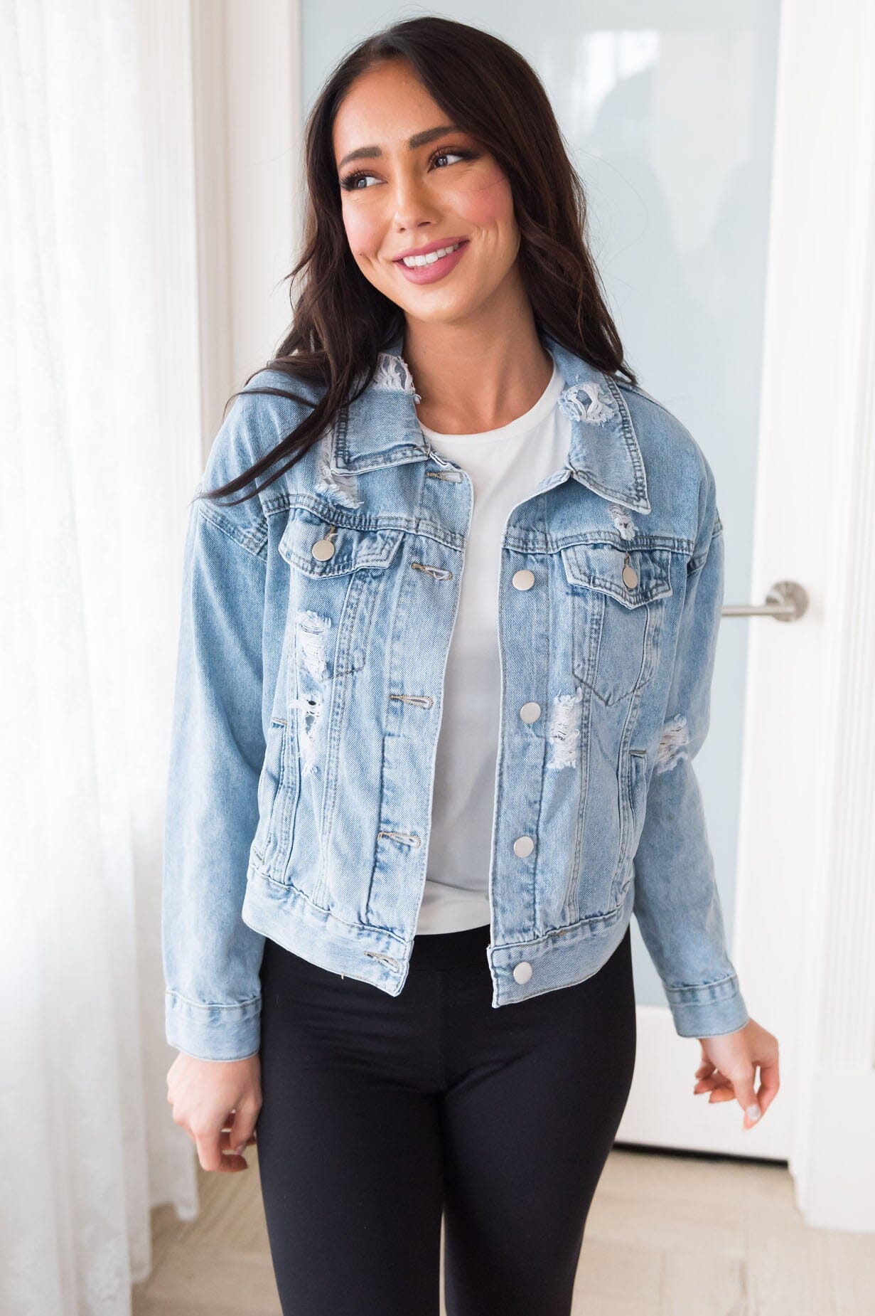 Falling For You Modest Denim Jacket Modest Dresses vendor-unknown