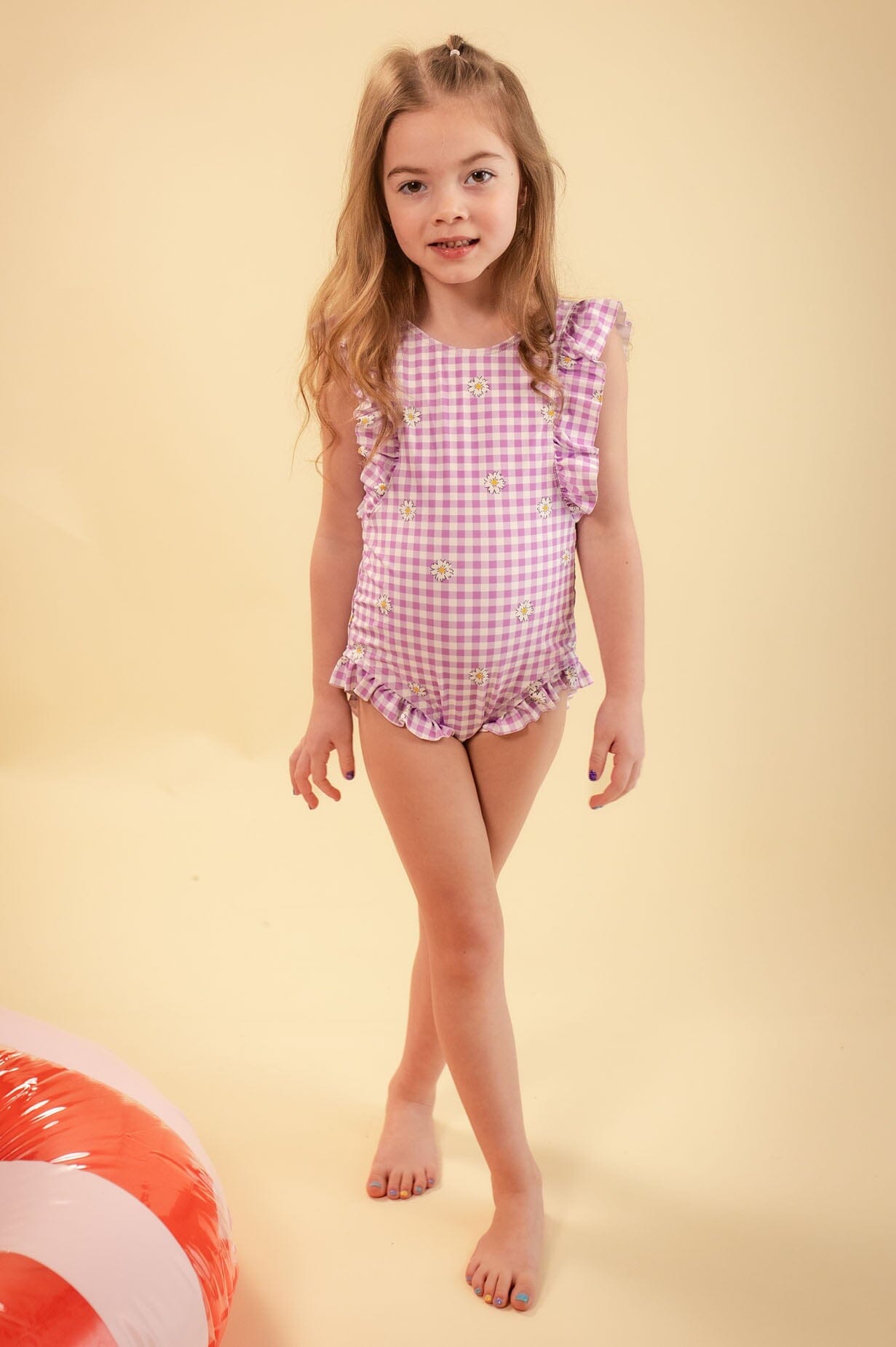 Little Gingham Daisies One Piece Modest Dresses vendor-unknown