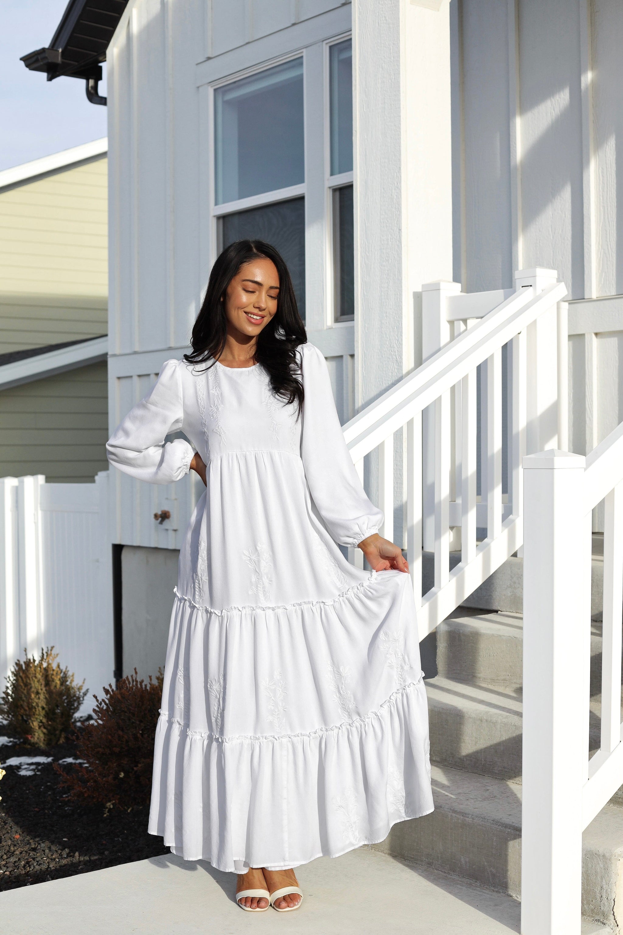 white elegance temple dresses The Melody Lace Dress in S and is the perfect option for your wedding or your next temple visit Catherine Temple Dress JanieLanie