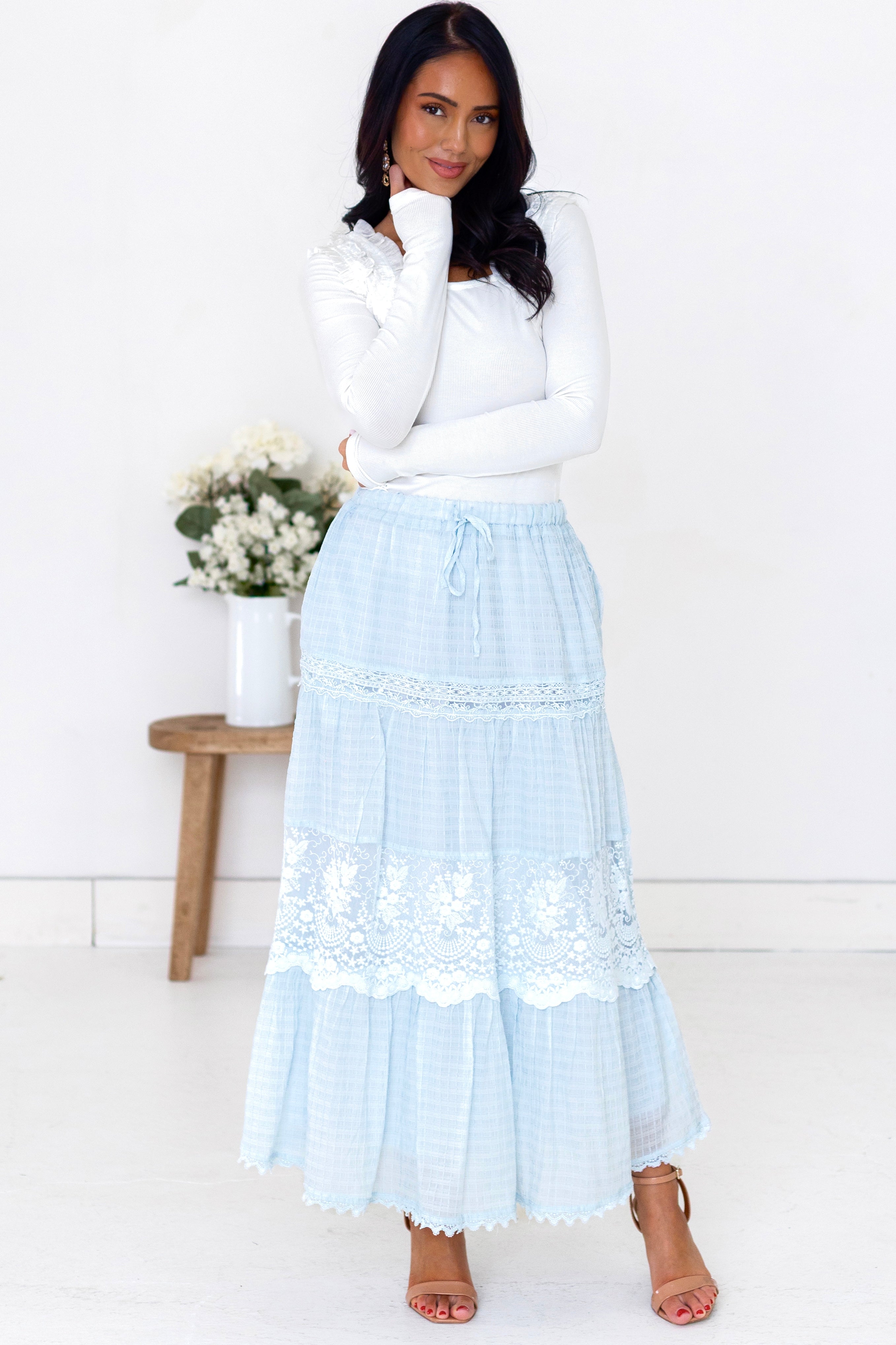 Layered In Lace Maxi Skirt