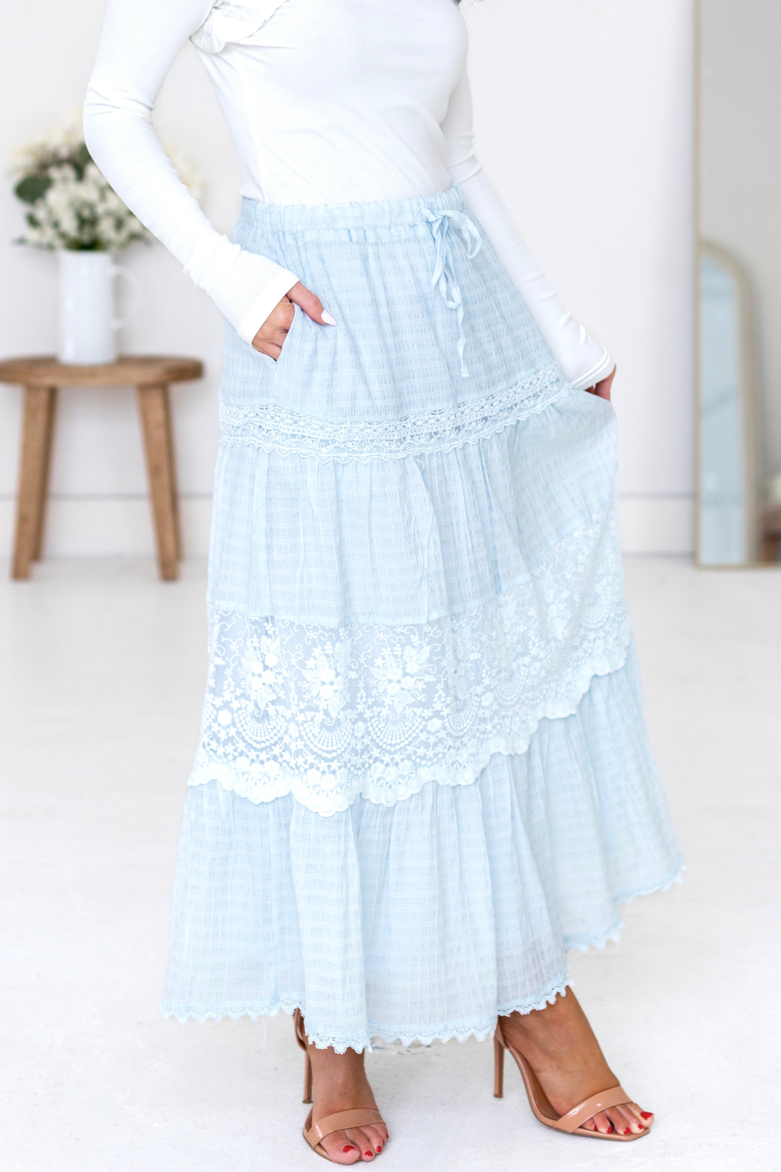 Layered In Lace Maxi Skirt