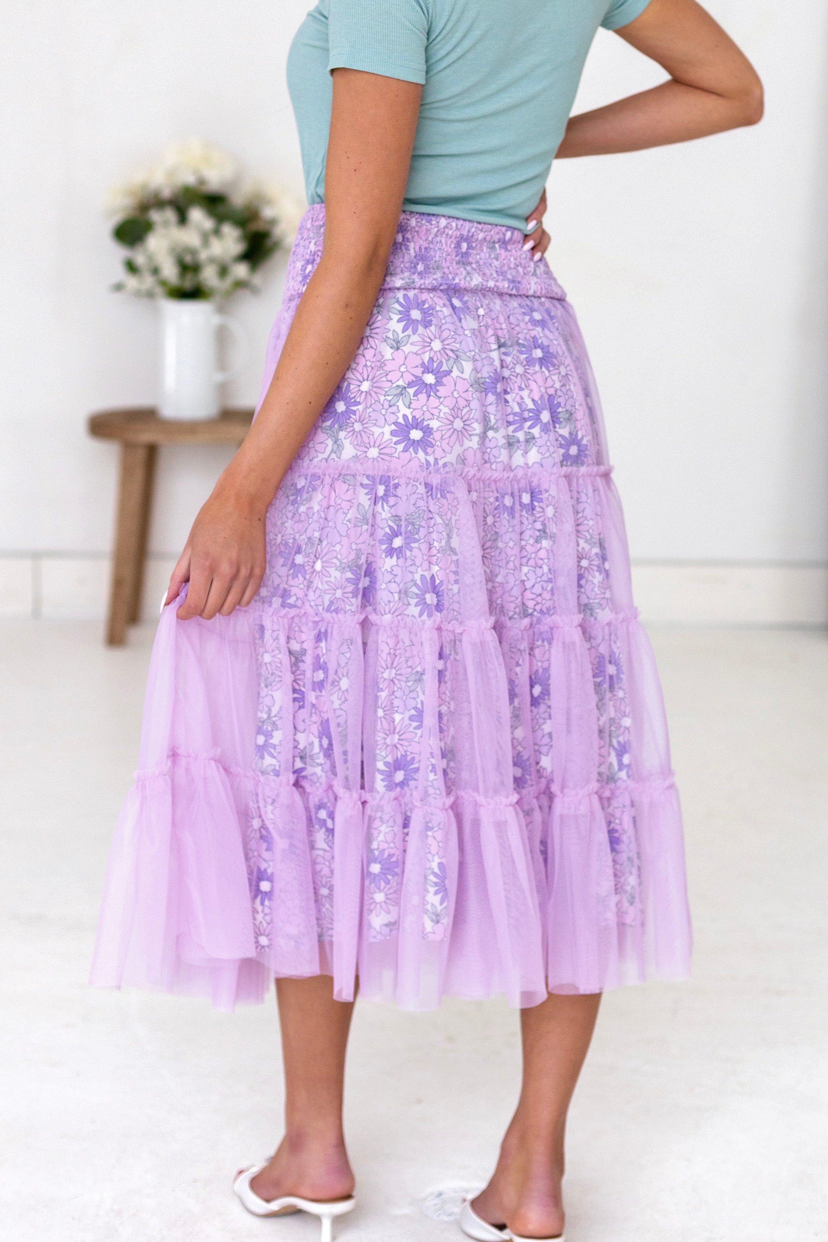 Floral Beauty Mesh Skirt