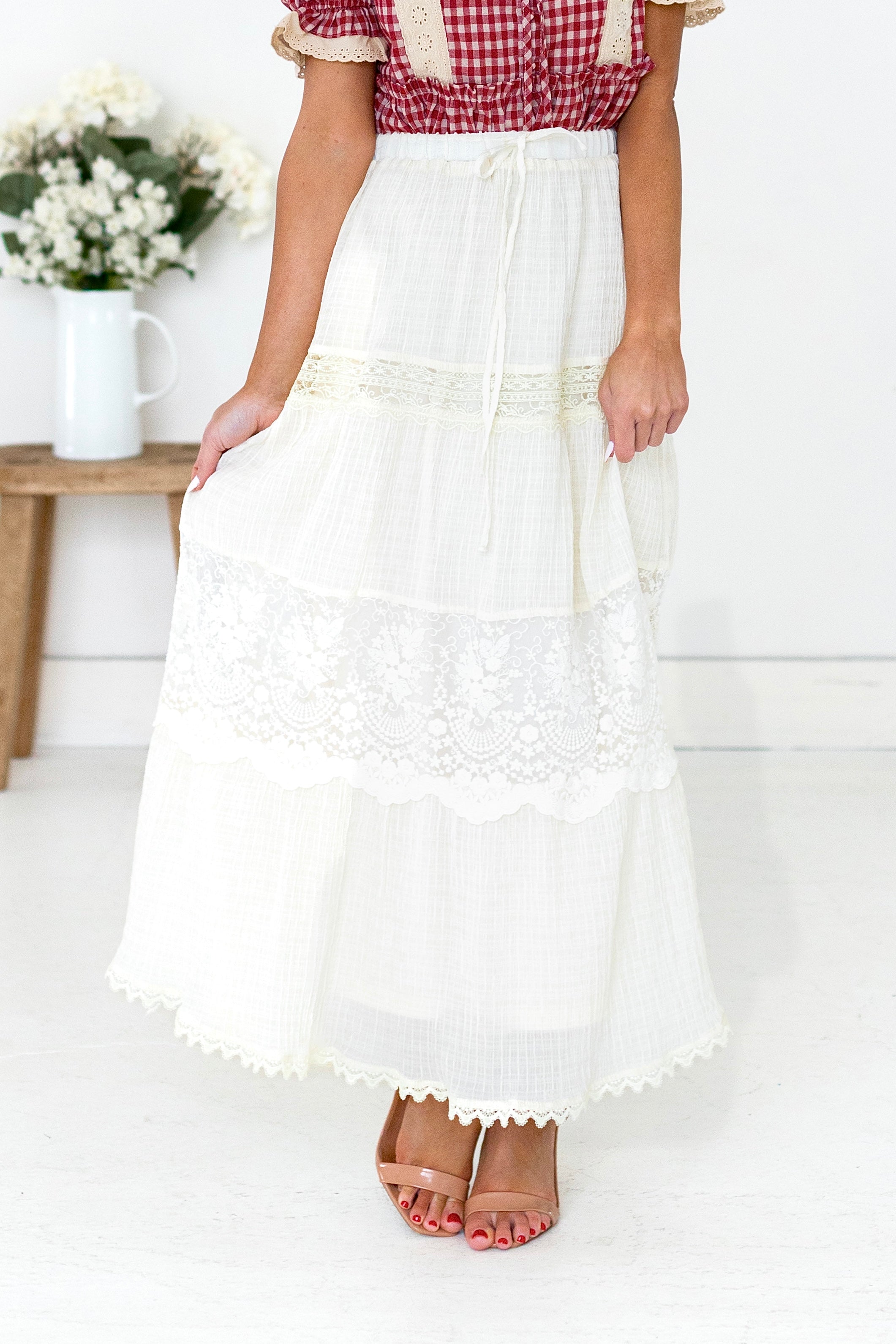 Layered In Lace Maxi Skirt